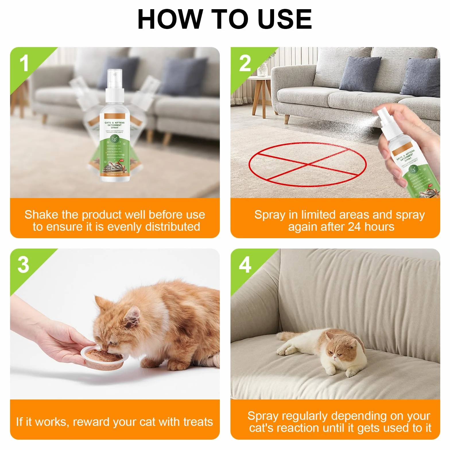 Spray Répulsif pour Chat Anti-Griffage Protecteur Meubles 100ml Intérieur Extérieur