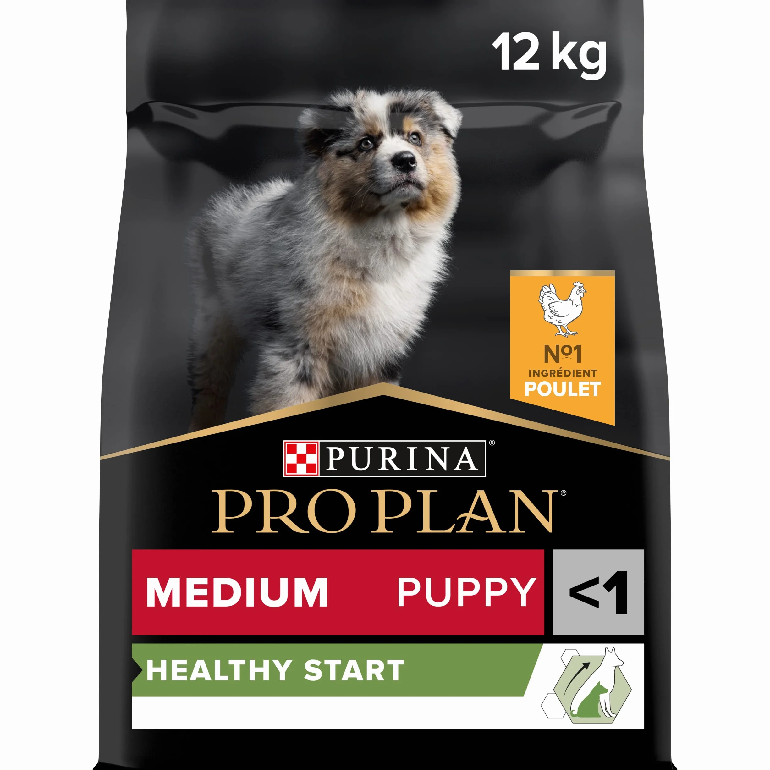 PURINA PRO PLAN Croquettes pour Chiot de moyenne taille Riche en Poulet et Colostrum Sac de 12 kg