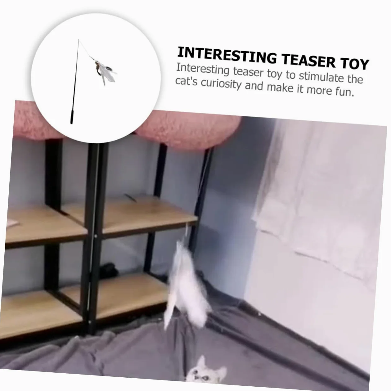 Mipcase 8pièces Télescopique pour Chat Jouet Interactif avec Plume pour Activité Curiosité des Félins