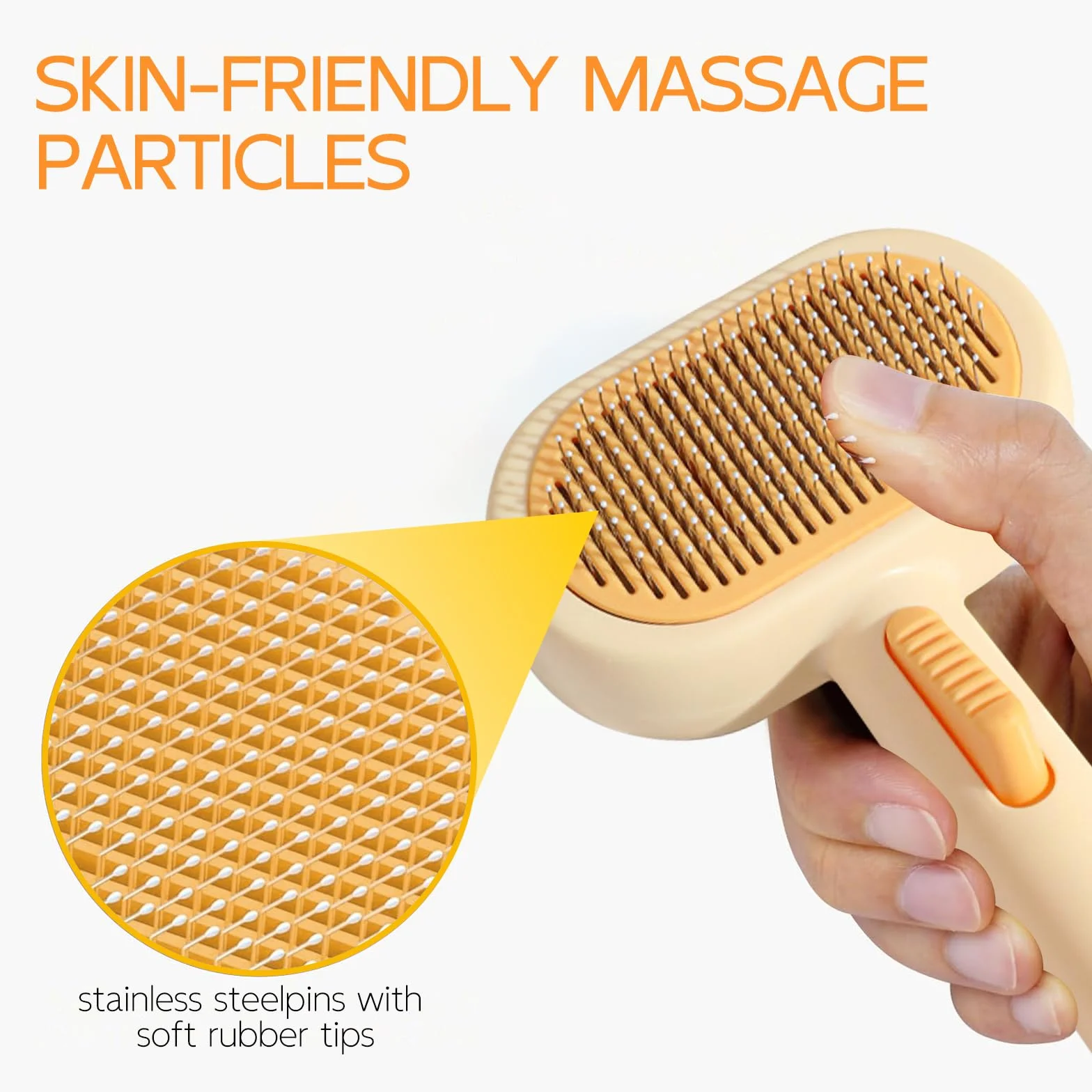 Brosse pour Chat et Chien Autonettoyante Retrait Poils Lâches Poil Long Court