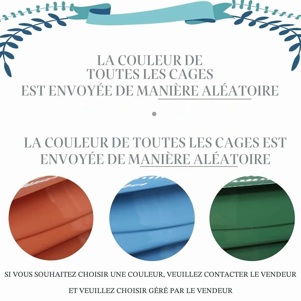 BPS Cage à oiseaux Nichoir Perruches Canaris 30 x 23 x 39 cm avec Mangeoire Pulvérisateur Perchoirs
