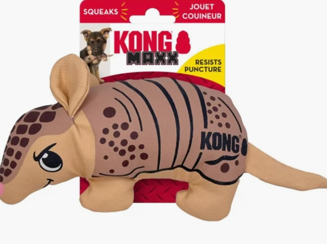 Kong Maxx Ballistic Jouet Robuste à 2 Couches pour Chien Armadillo, Taille S