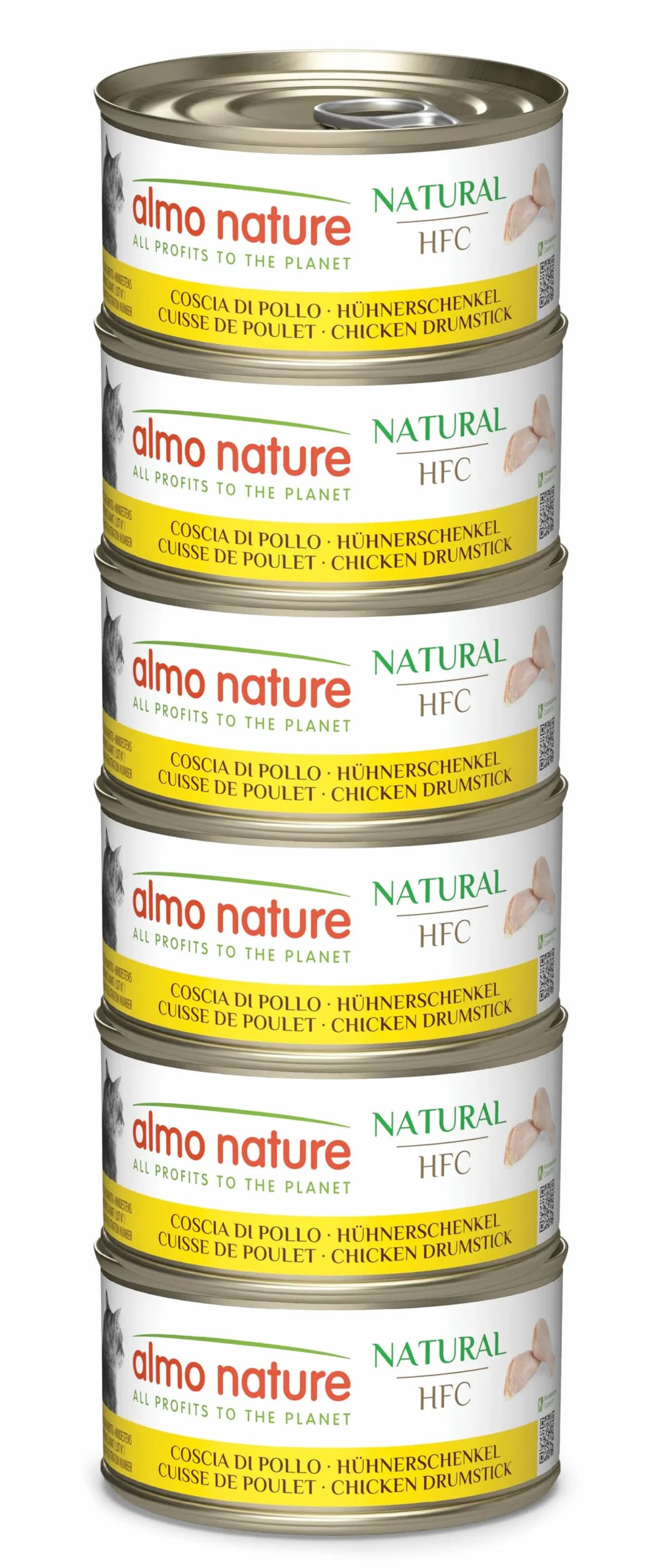 Almo Nature HFC Natural Nourriture Humide pour Chats Cuisse de Poulet 70g Lot de 6