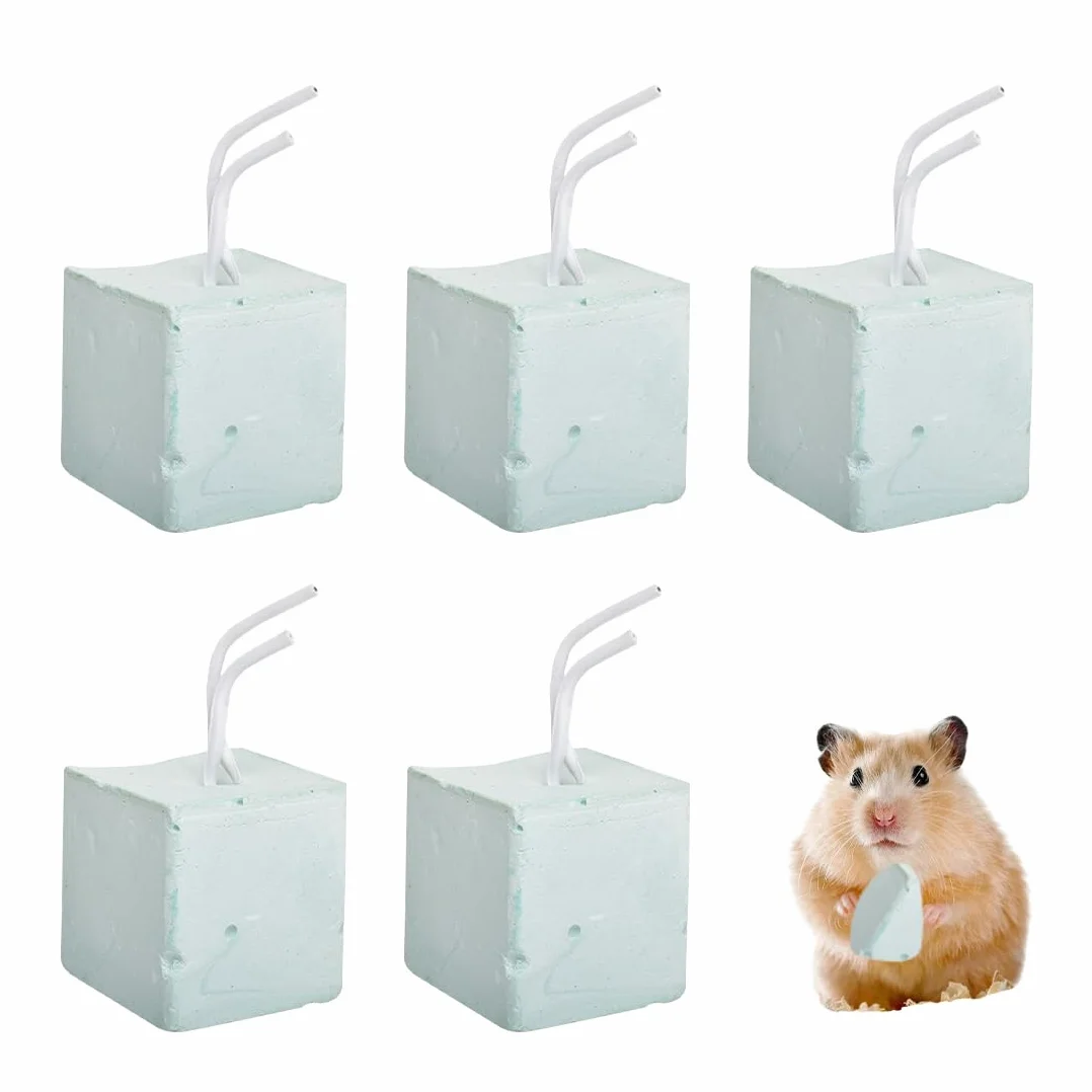 Pierre De Meulage De Dents d'animal Familier De Qualité, Jouet à Mâcher De Pierre Minérale De Calcium,5 Pièces Broyeur De Dents De Lapin De Chinchilla De Rat De Hamste