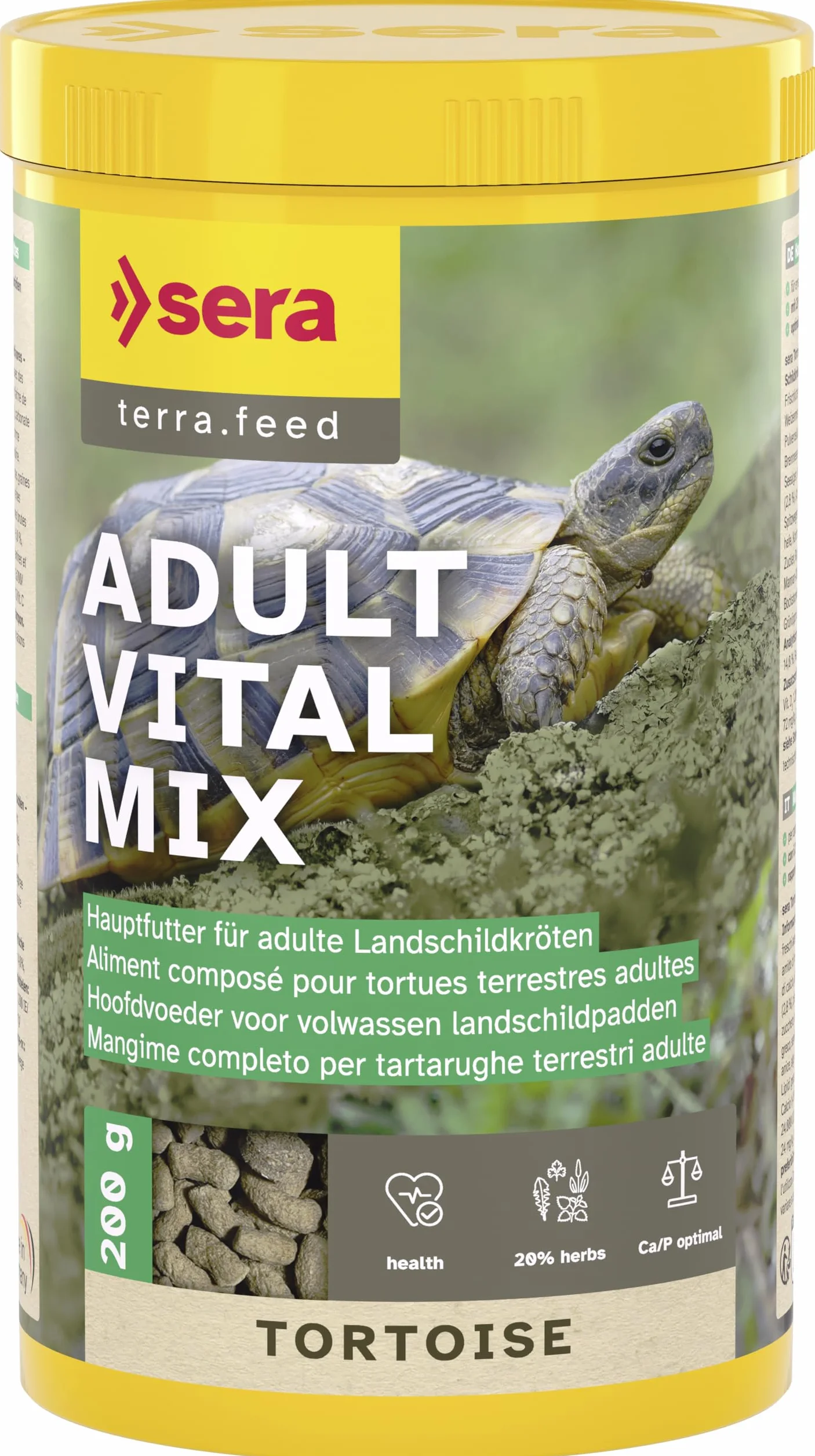 Sera Tortoise Adult Vital Mix 1.000ml (200g) Aliment Complet pour Tortue terrestres et Reptiles herbivores