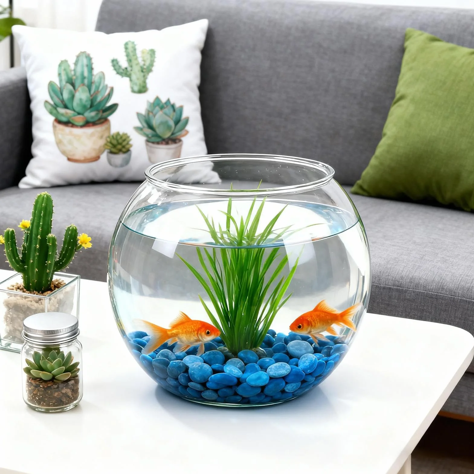 Bocal À Poissons Résistant Chocs Petit Récipient Aquarium à Bulles Transparent