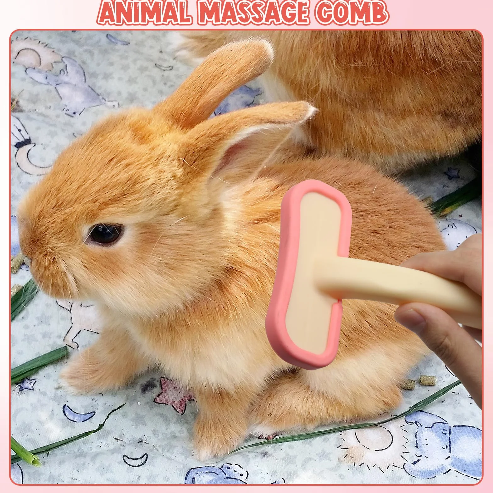 Brosse pour lapin en silicone souple, peigne de massage pour petits animaux, kit de toilettage pour chats et chiots