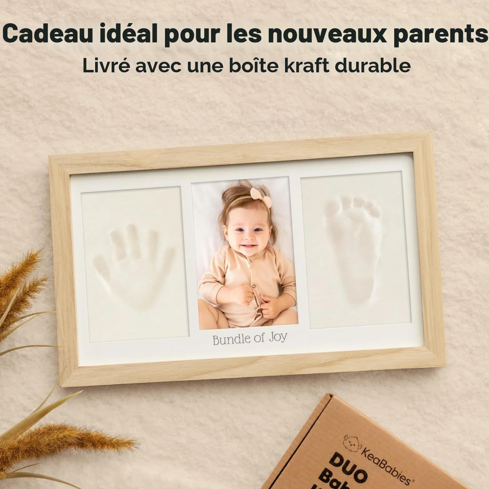 Kit d'empreintes de mains et de pieds de bébé – Cadre souvenir nouveau-né, cadeaux personnalisés pour bébé