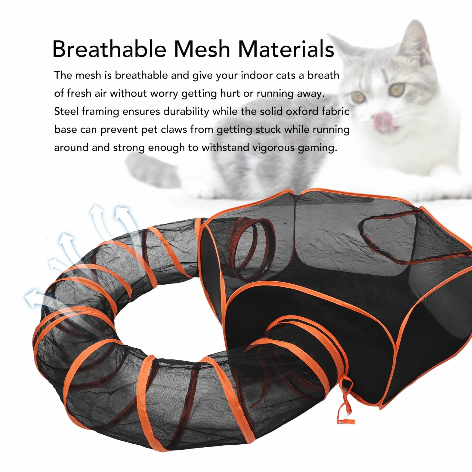 Tunnel pour Chat Pliable avec Enclos pour Chats et Petits Animaux