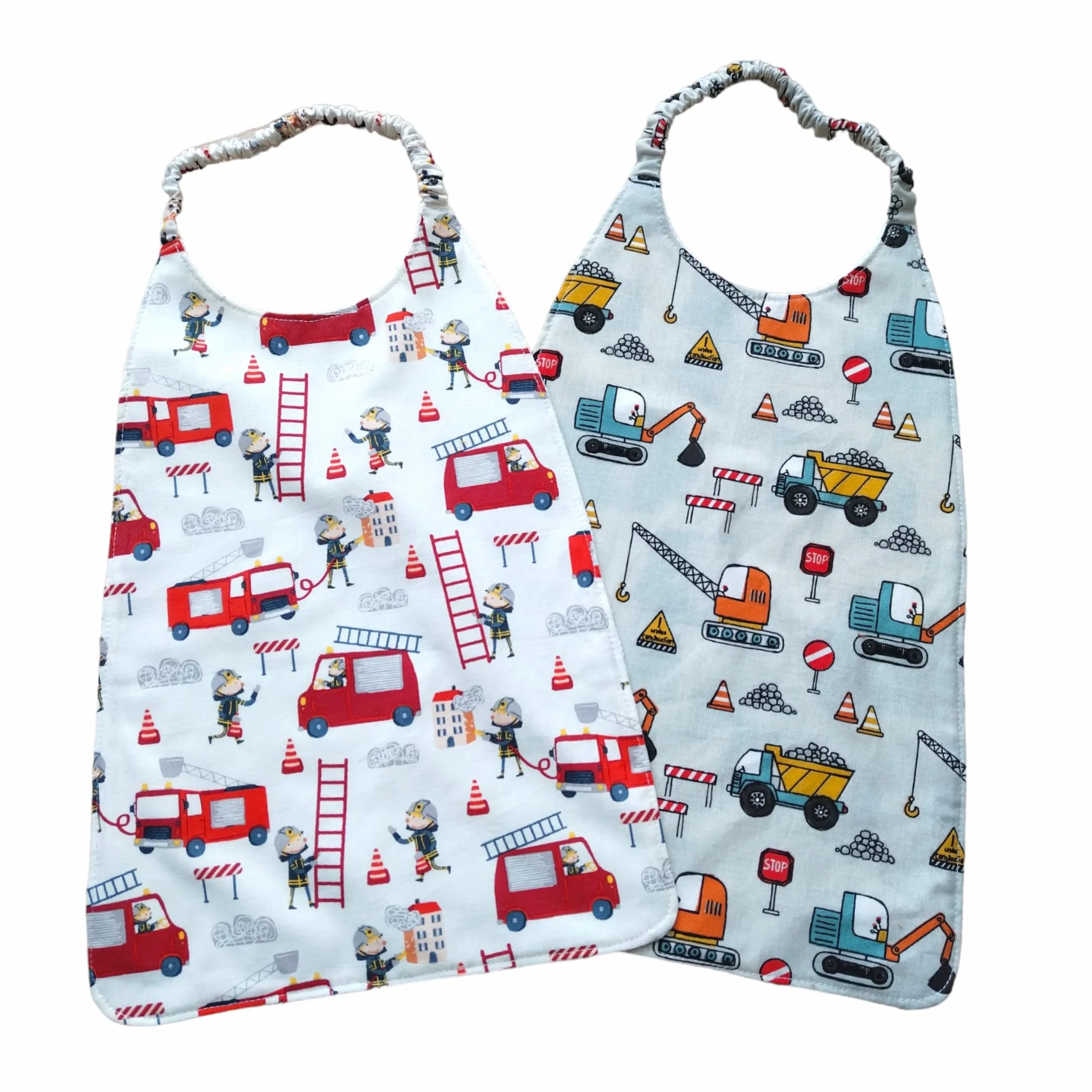 Lot de 2 serviettes de table élastique pour cantine grand bavoir maternelle
