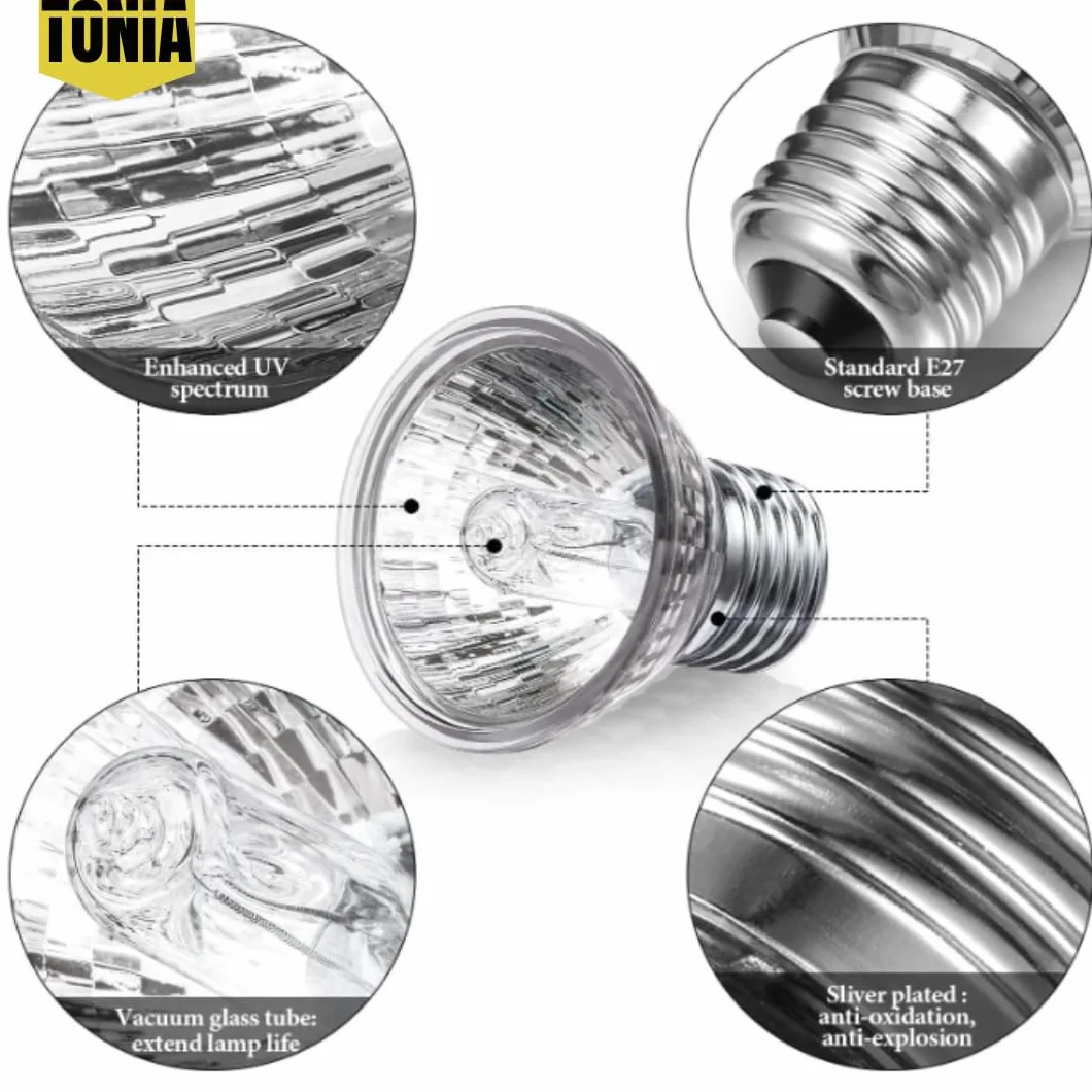 Tonia Lampe UVB 3.0 25W 50W Lumière solaire à spectre complet reptiles amphibiens