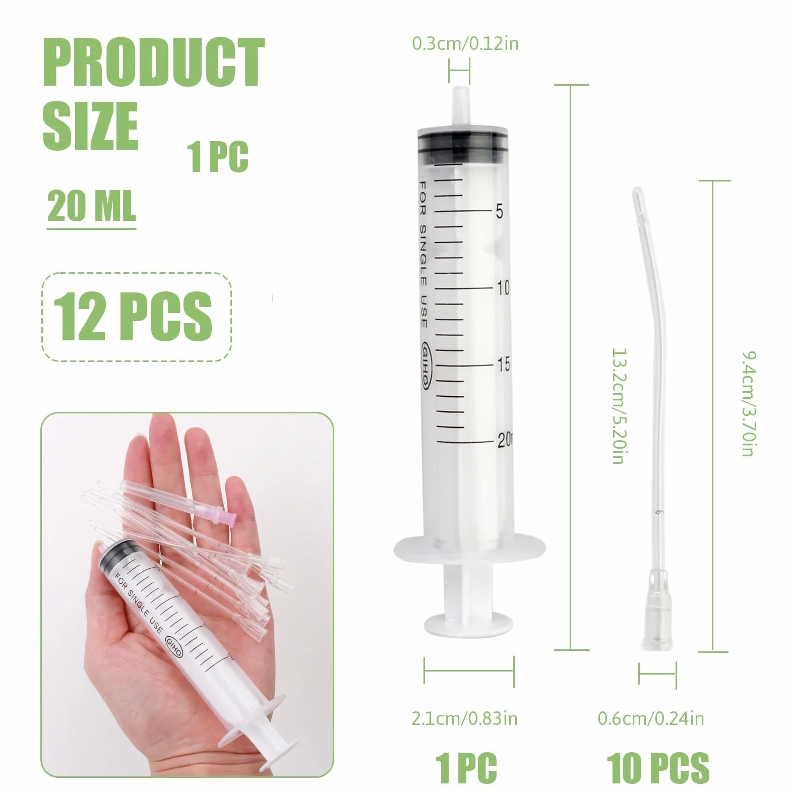 Sondes d'alimentation pour Oisillons, Seringue 20 ML, Alimentation Tortue, Colombe, Perruches