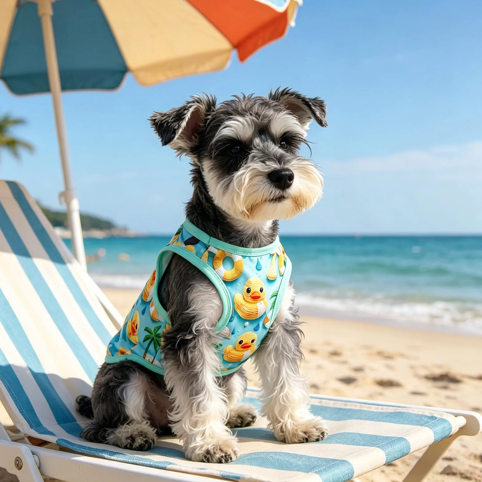 T-Shirt Vetement Chien Été Le Canard Bleu Ourson Respirant Protection UV Petits Moyens Chiens L