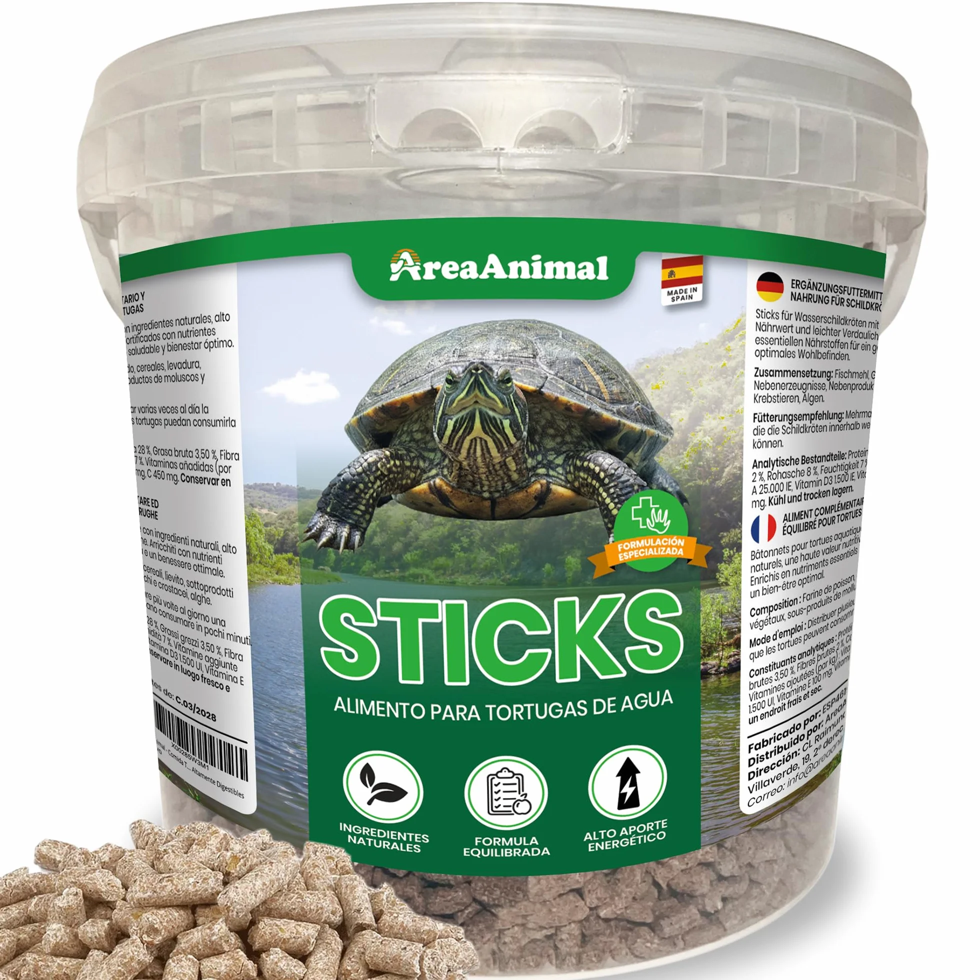 Nourriture tortues d'eau 1,5 kg/5,5 l Stick haute valeur nutritive