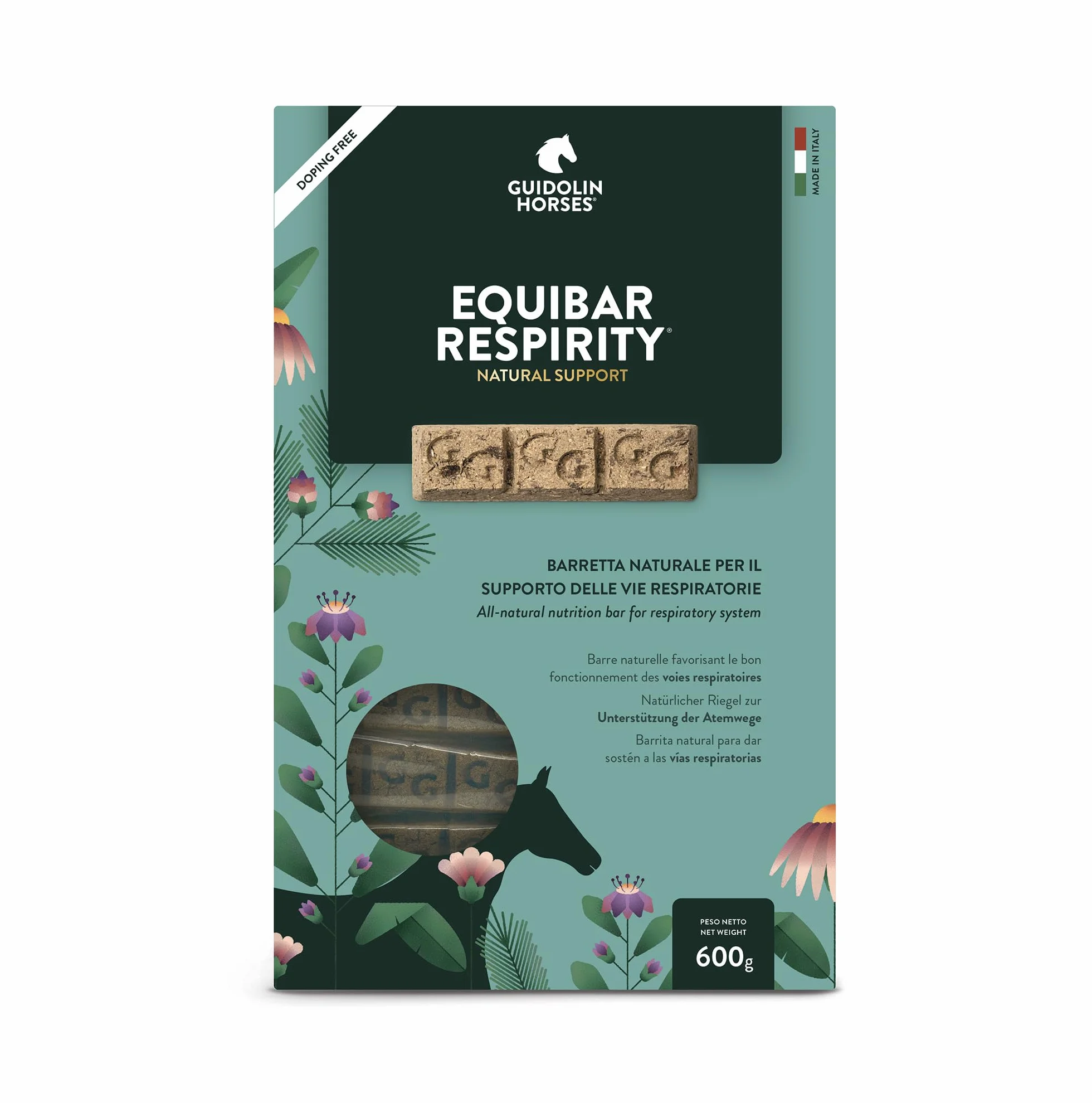 Equibar Respirity 600g Barre naturelle soutien système respiratoire immunitaire cheval