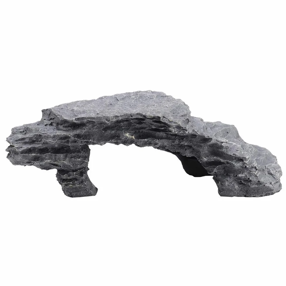 Décor de Terrarium Roche Simulation, Rampe de Basking et Plateforme de Cachette pour Reptiles, Tortues, Lézards, Amphibiens, Accessoire d'Aquarium Réaliste