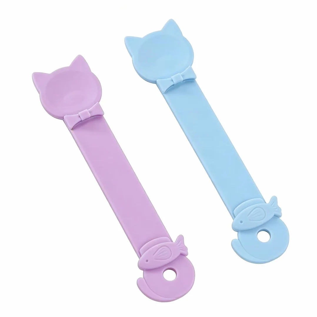 Cuillère Presse-Friandises pour Chat, Lot de 2 Bleu Violet – Idéal Churu & Snacks Liquides, Alimentation Propre Anti-Gaspillage