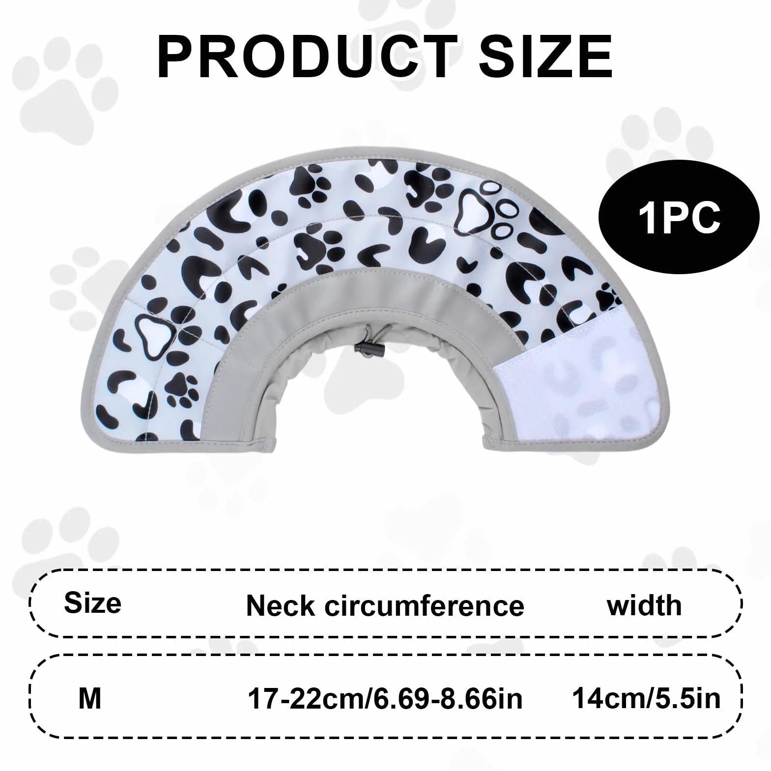 Collerette Chat Anti Léchage Souple Anti Grattage pour Chiots Petits Chiens Gris Tour de Cou 17-22 cm