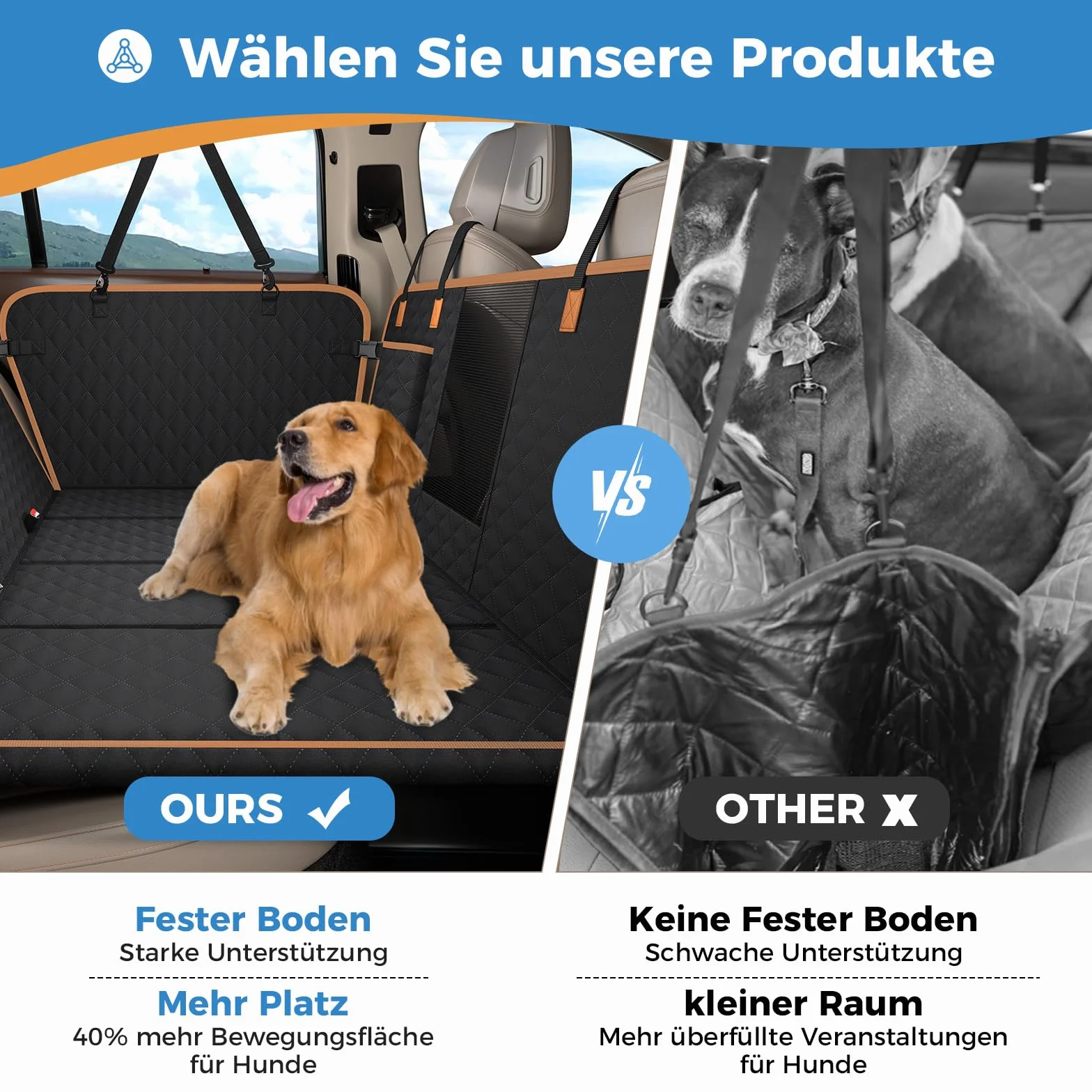 Protection Voiture Chien Siege Arriere Impermeable Anti-Rayures 8 Plaques Bois Dur SUV