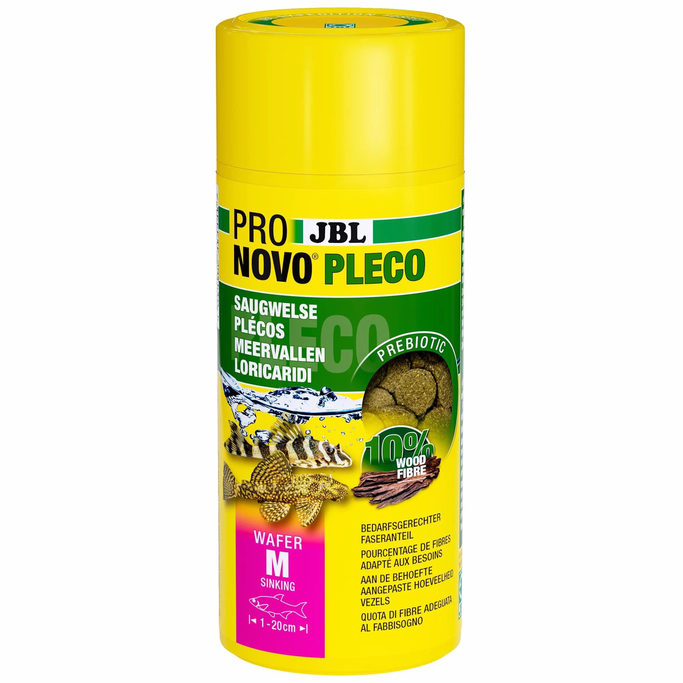 JBL PRONOVO PLECO WAFER Comprimés Alimentaires Bois pour Loricaridés Herbivores 1-20 cm Taille M 250 ml