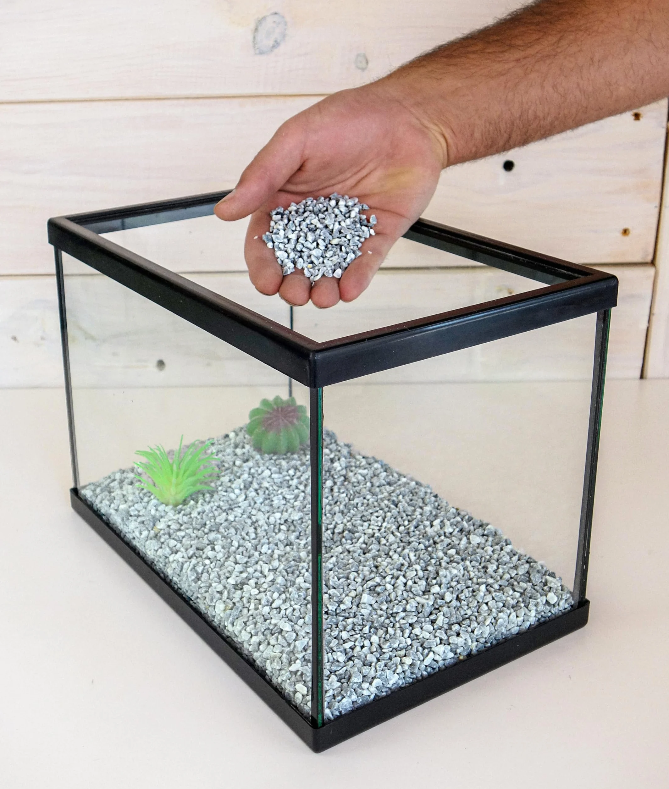 Gravier Gris 1,8 kG - Gravier Aquarium Decoratif 3-6 mm - Cailloux Jardin Exterieur
