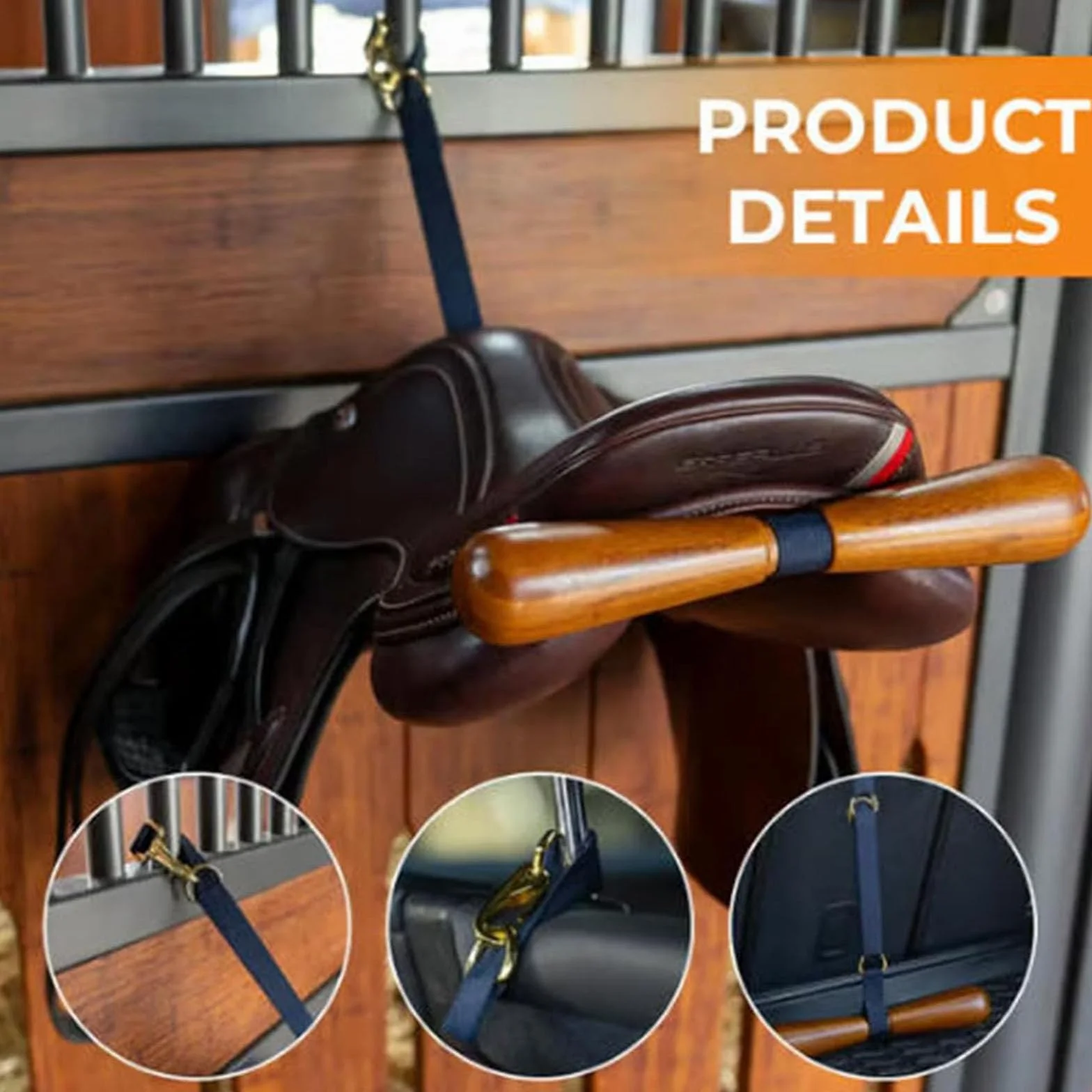 Porte-selle mural en T réglable pour selles western et anglaises, noir