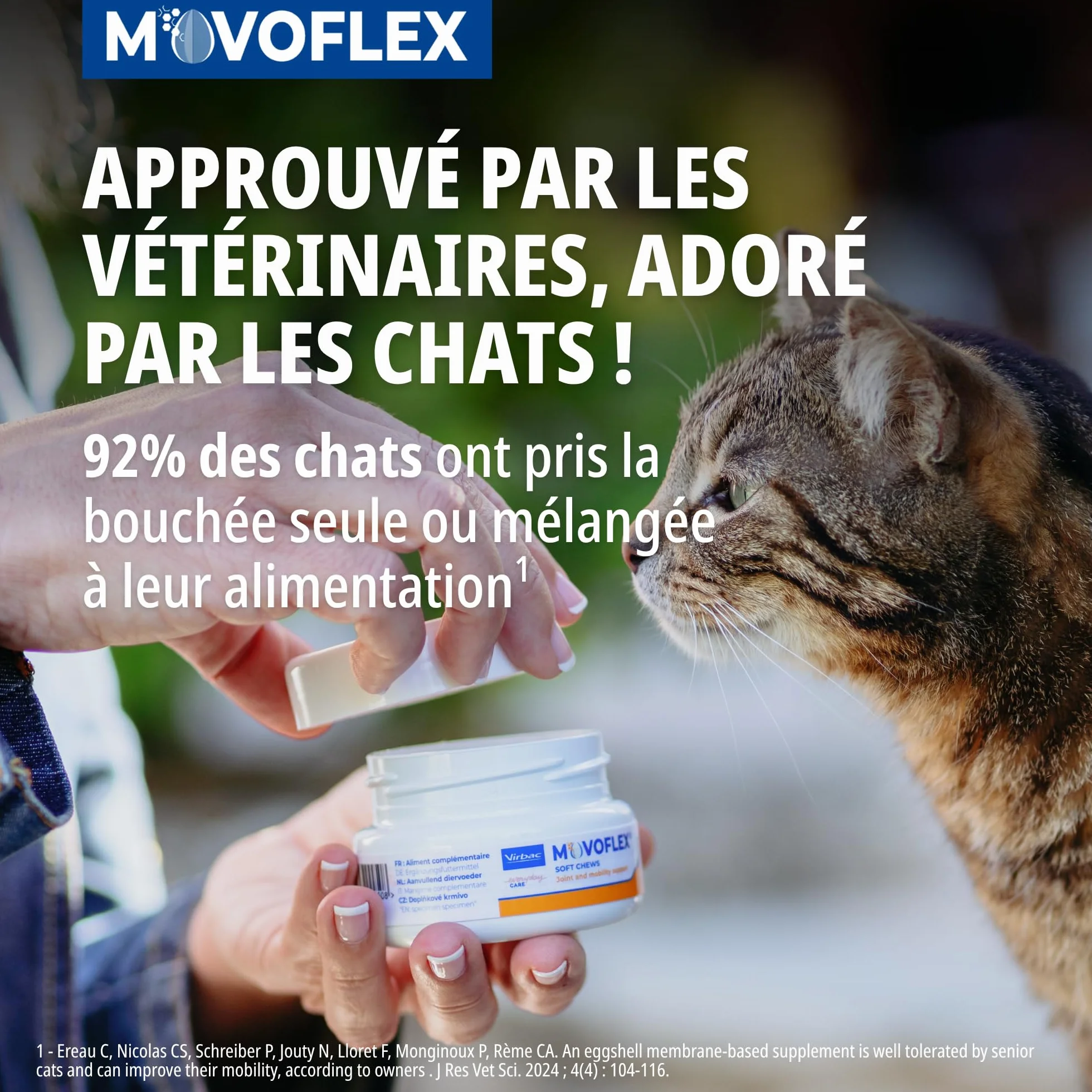 Virbac Movoflex Chat Aliment complémentaire Soutien articulations mobilité Boîte 30 bouchées