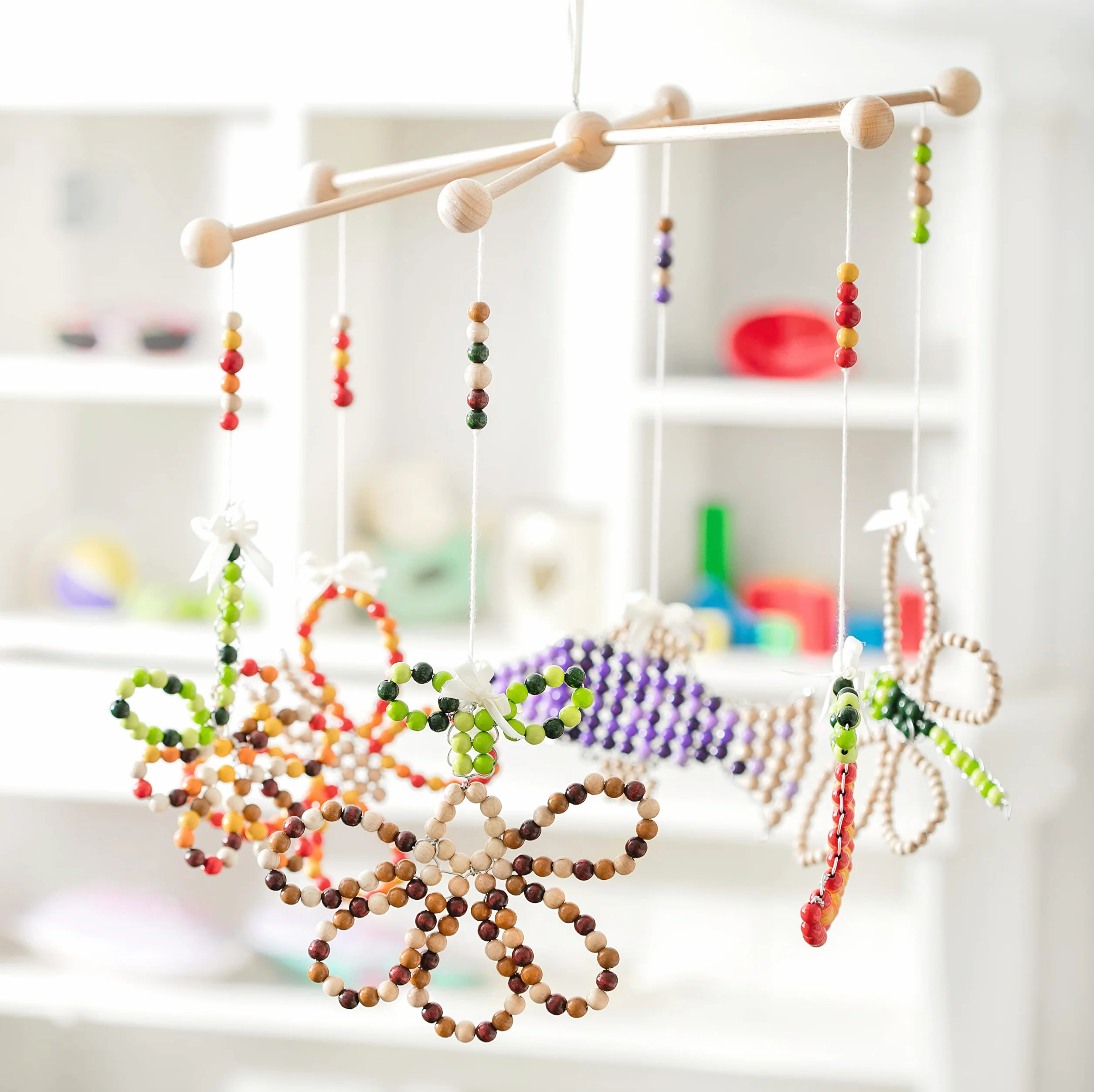 Mobile en bois 30 cm étoile à créer soi-même croix berceau
