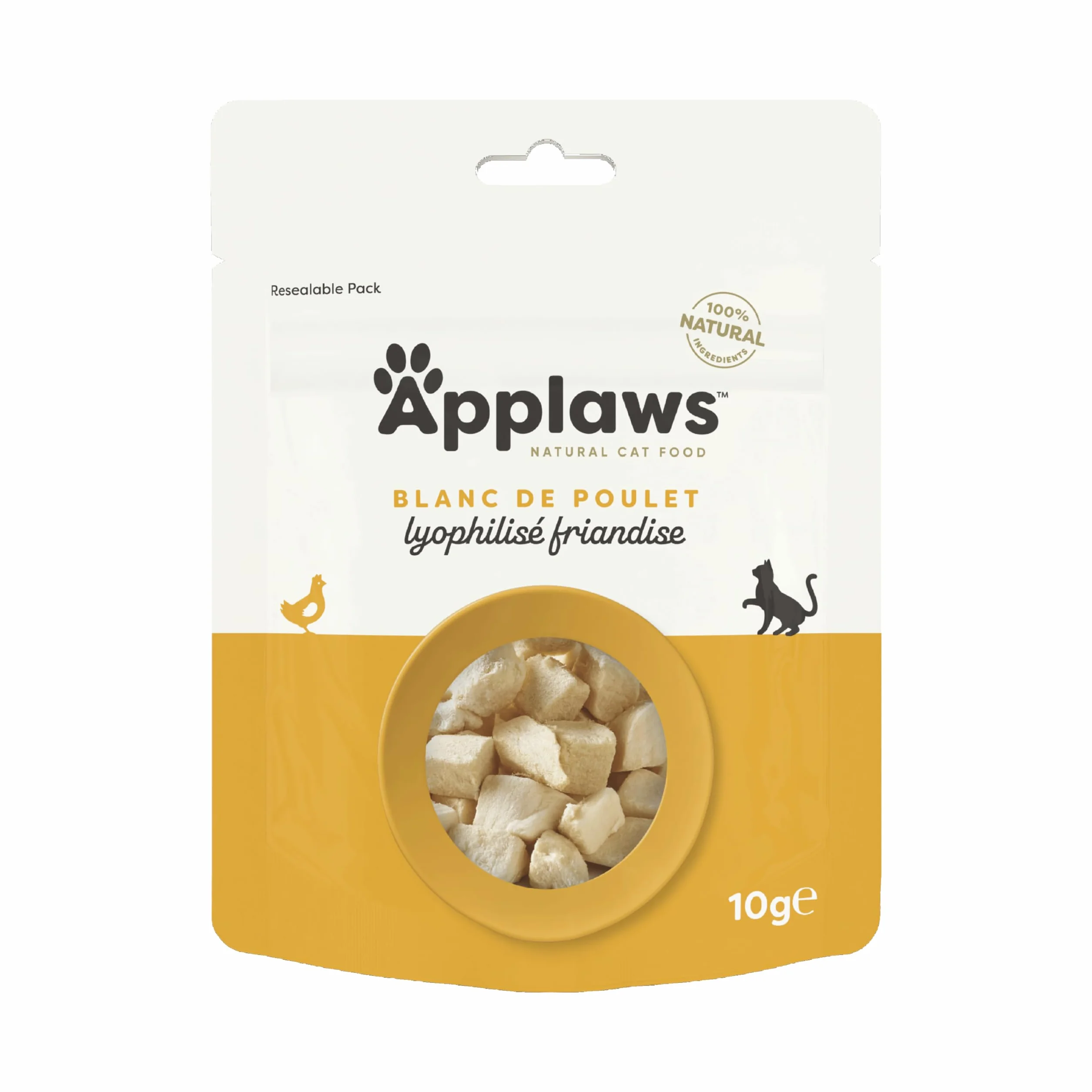 Applaws Friandises pour Chat Poitrine de Poulet Lyophilisée Pack 12 x 10g