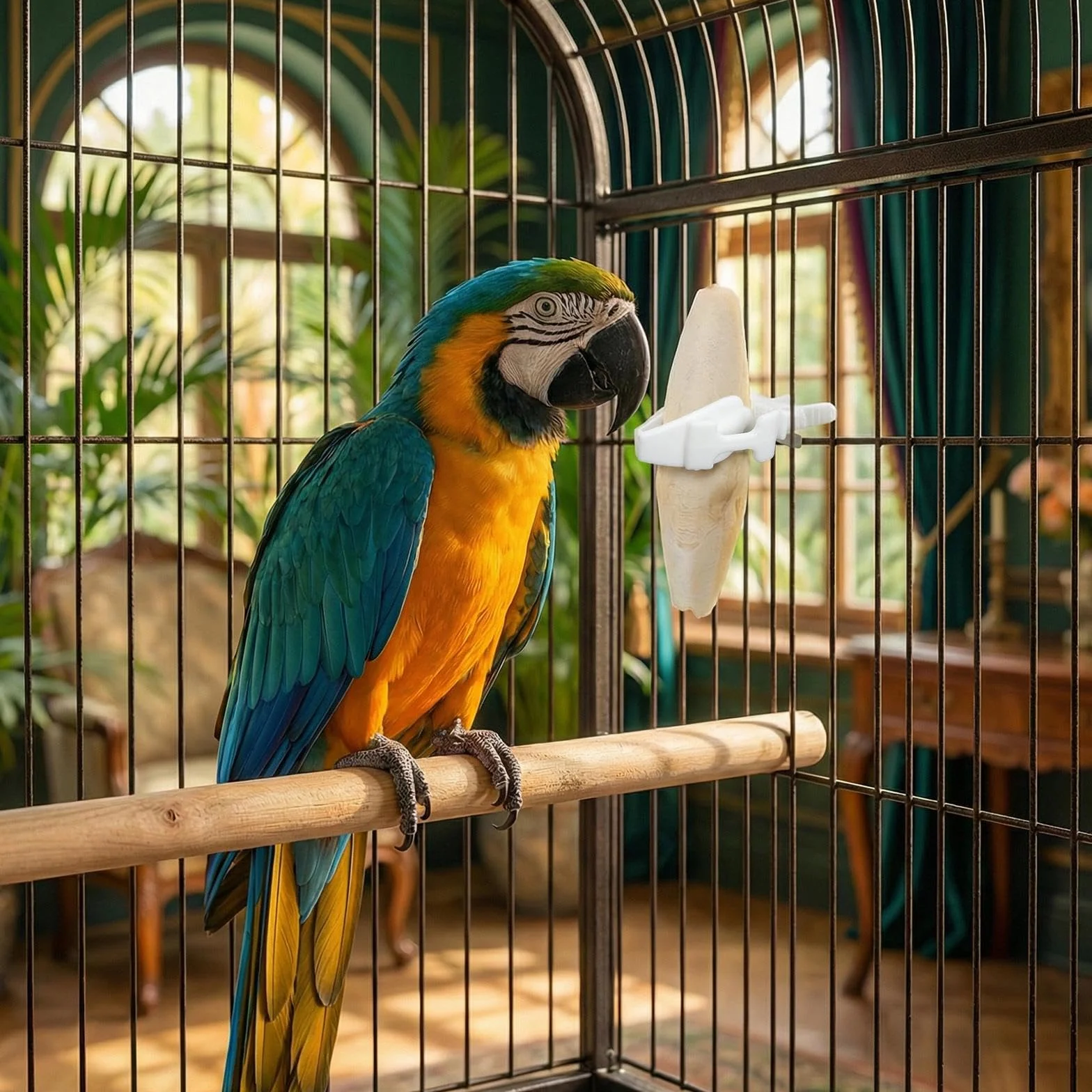 Pince Os de Seiche pour Oiseaux 8 Pièces – Support Os de Seiche Cage, Accessoire Cage Oiseau pour Perruche, Calopsitte, Canari