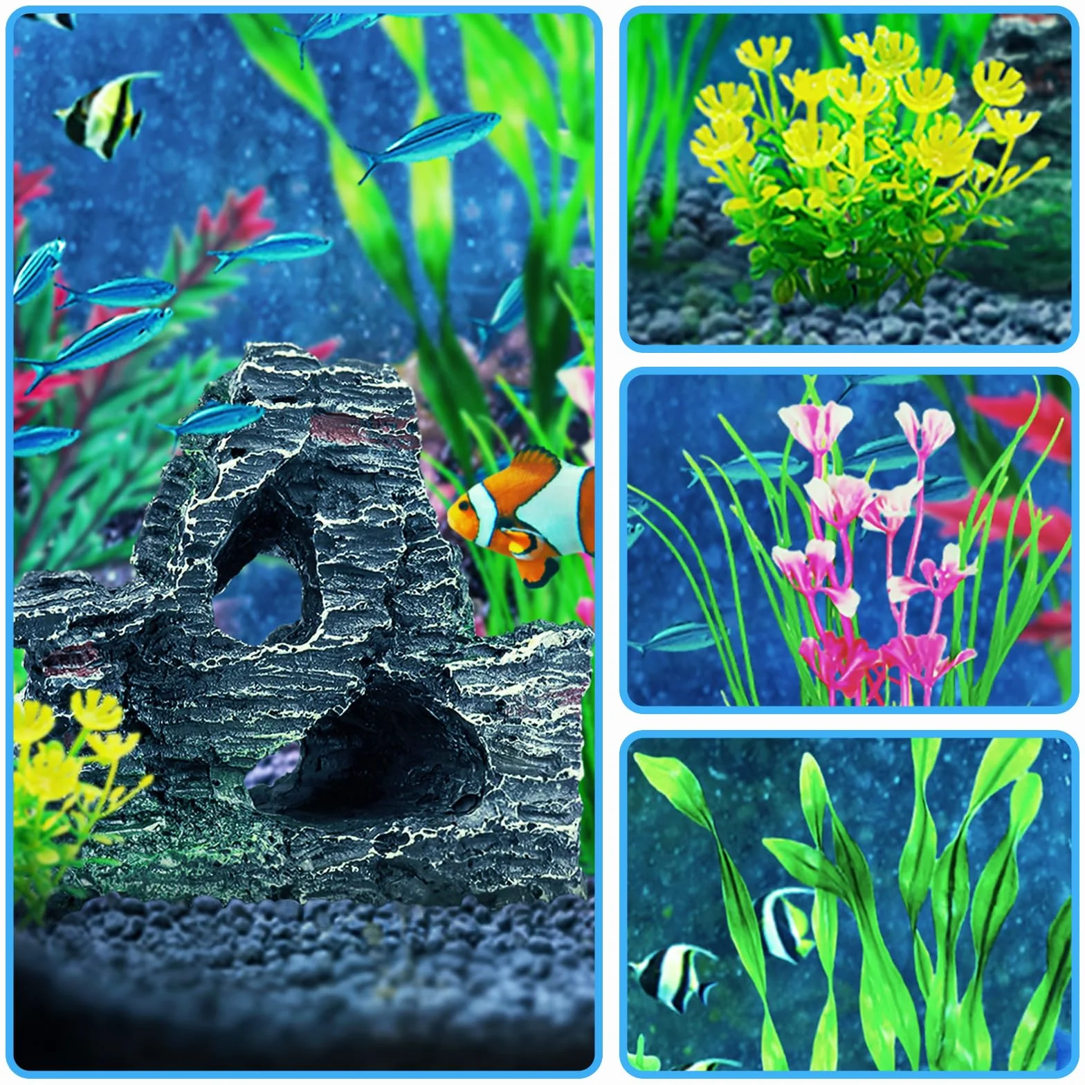QUOZUO Aquarium Decoration Plante Artificielle 12 Pièces