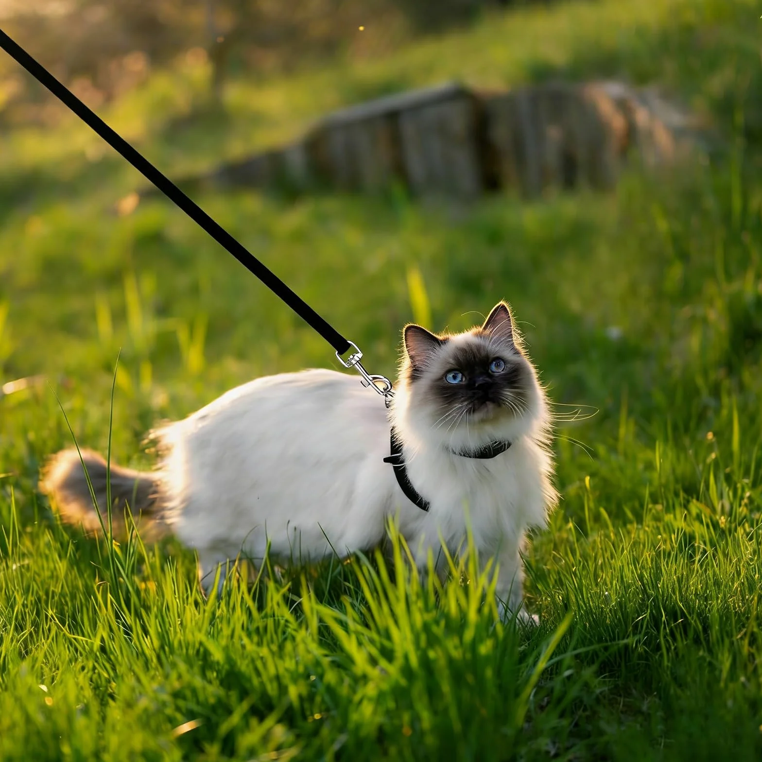 Harnais et Laisse pour Chat Doux Réglable Anti-Fuite avec Boucle de Sécurité