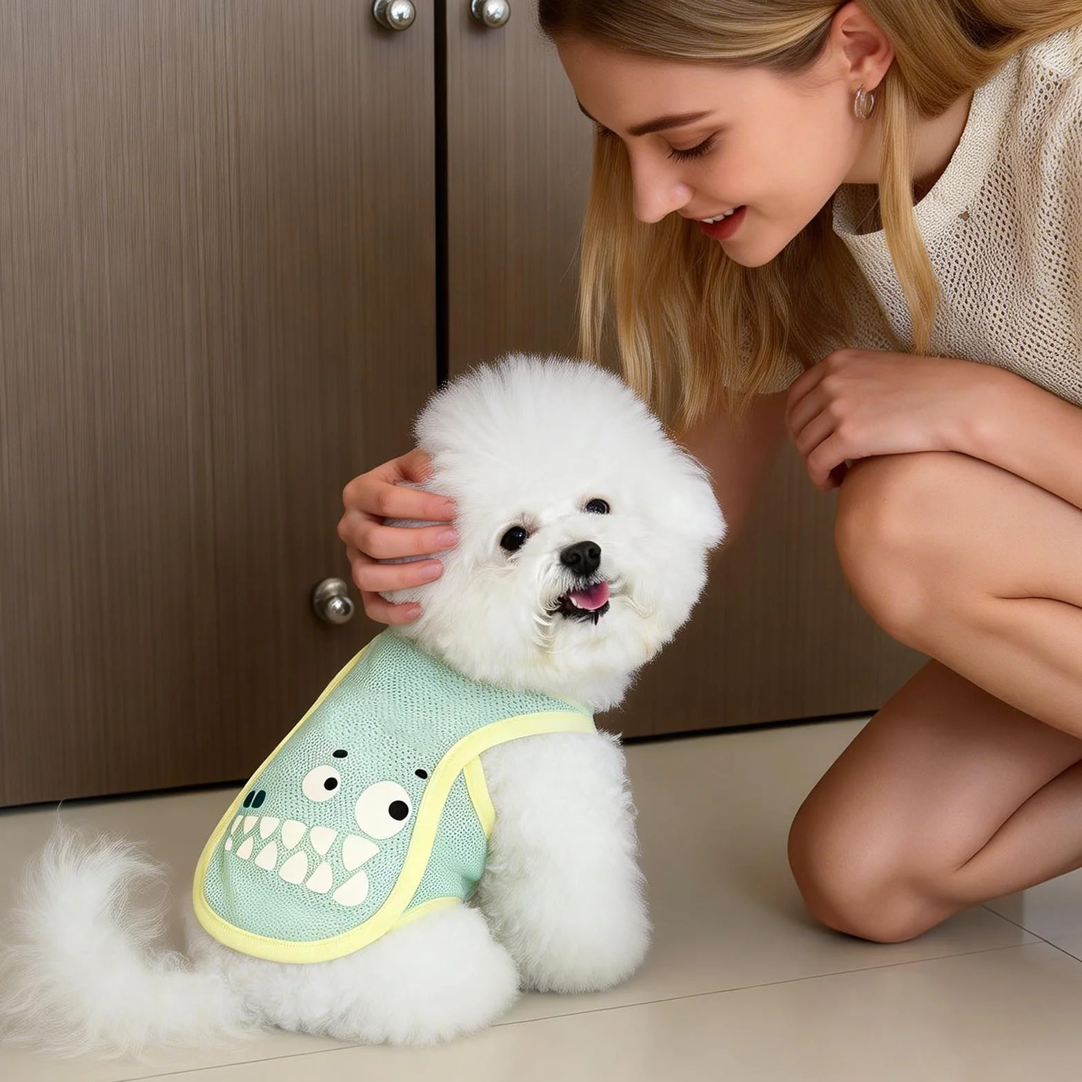 Lot De 2 Gilet Rafraichissant Chien, Taille M (Poitrine 40cm / Dos 30cm) 2,5-3kg Maillage Respirant