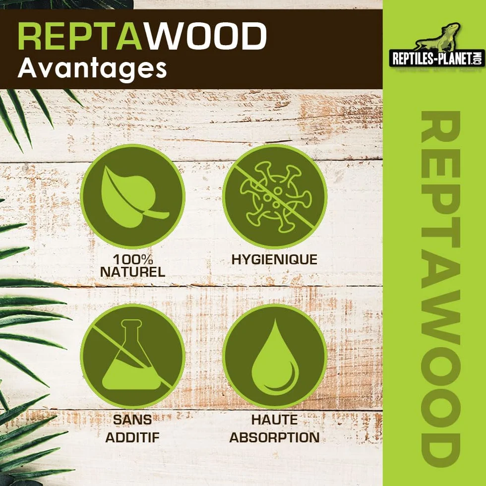 Reptiles Planet Reptawood Substrat Naturel Terrarium Eclats de Hêtre 6 Litres