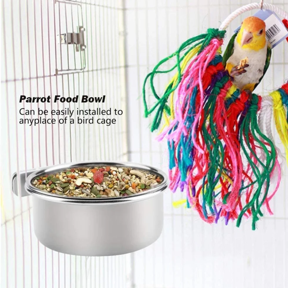 Bol d'alimentation pour Oiseaux Mangeoire Perroquet en Acier Inoxydable 10cm