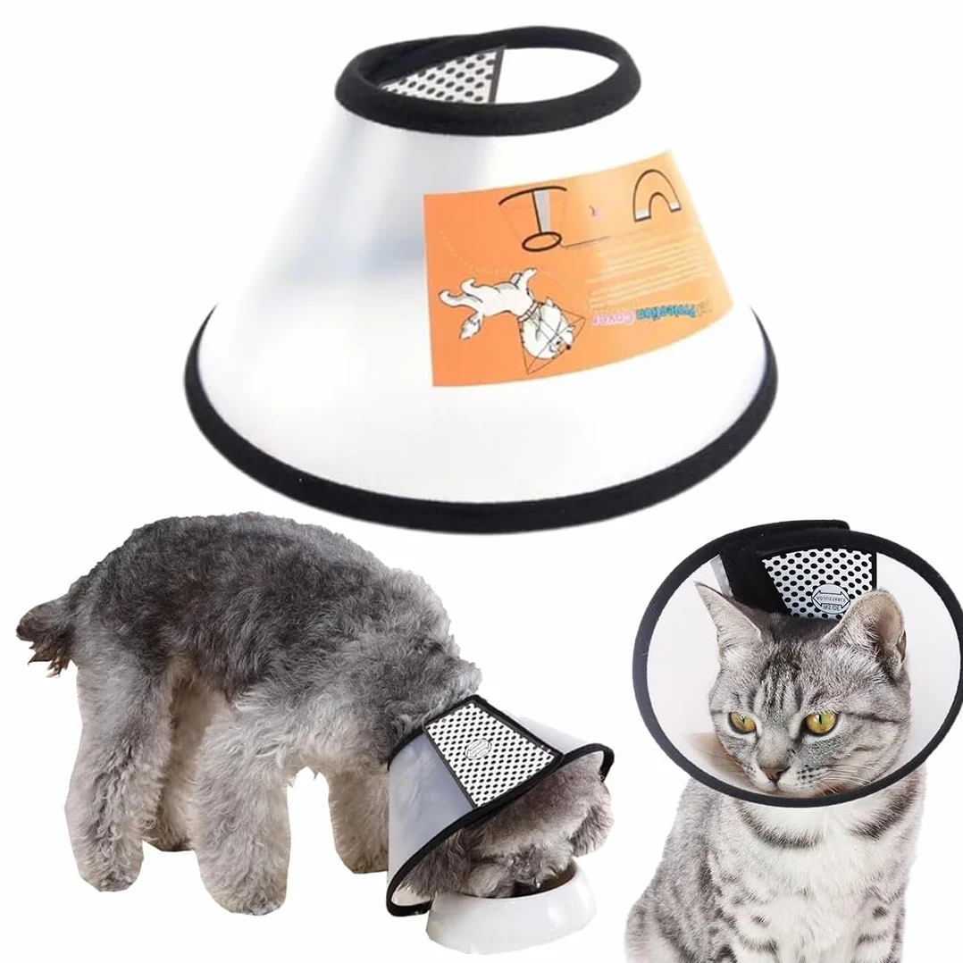 Cône Collerette Protecteur de Cou Réglable Anti-Morsure pour Chats 3-8 kg (27-31cm)