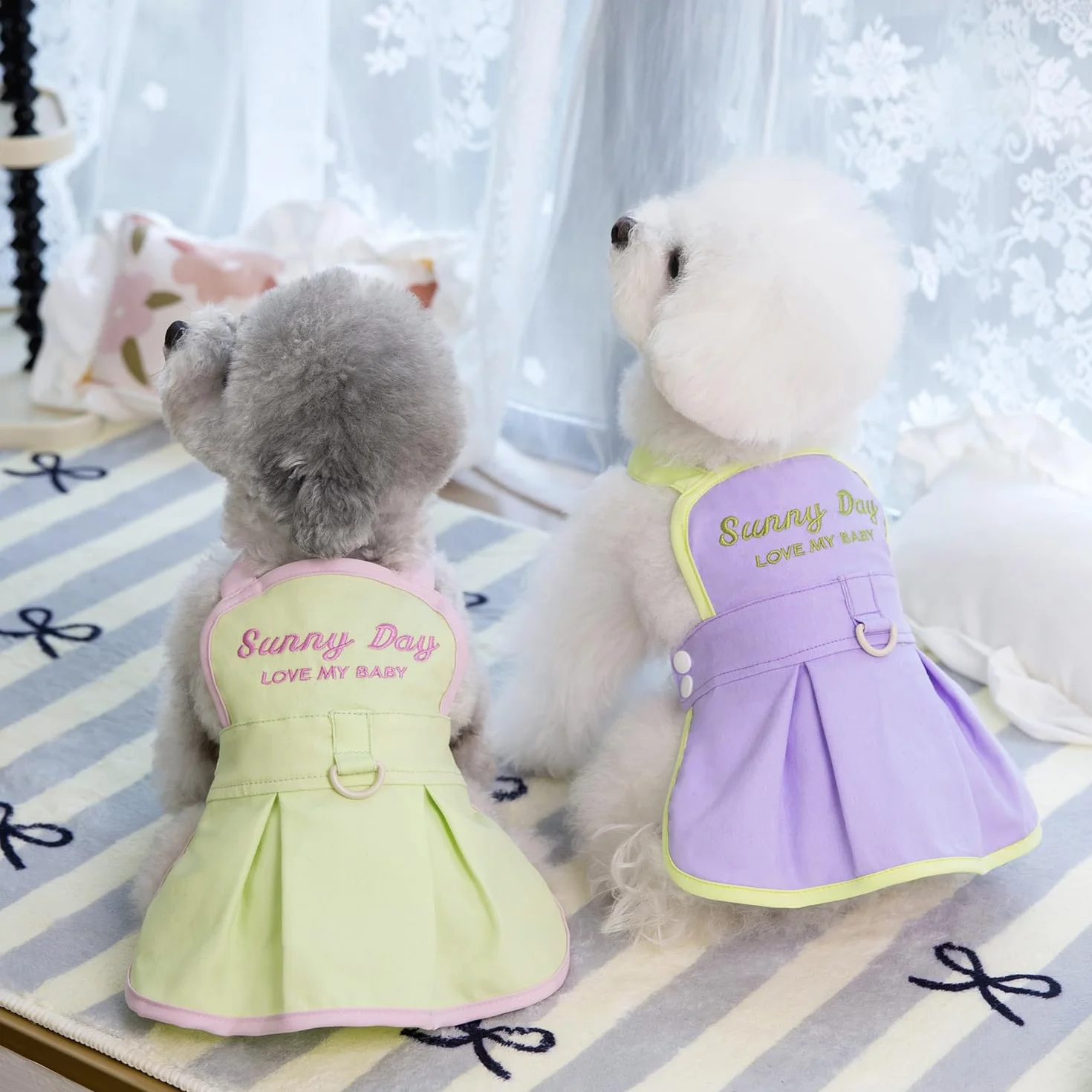 Chien Robes Luxe Princesse Ensoleillé Mariage Soirée Été Porte-Jarretelles Jupe Robe pour Petit Chien Fille
