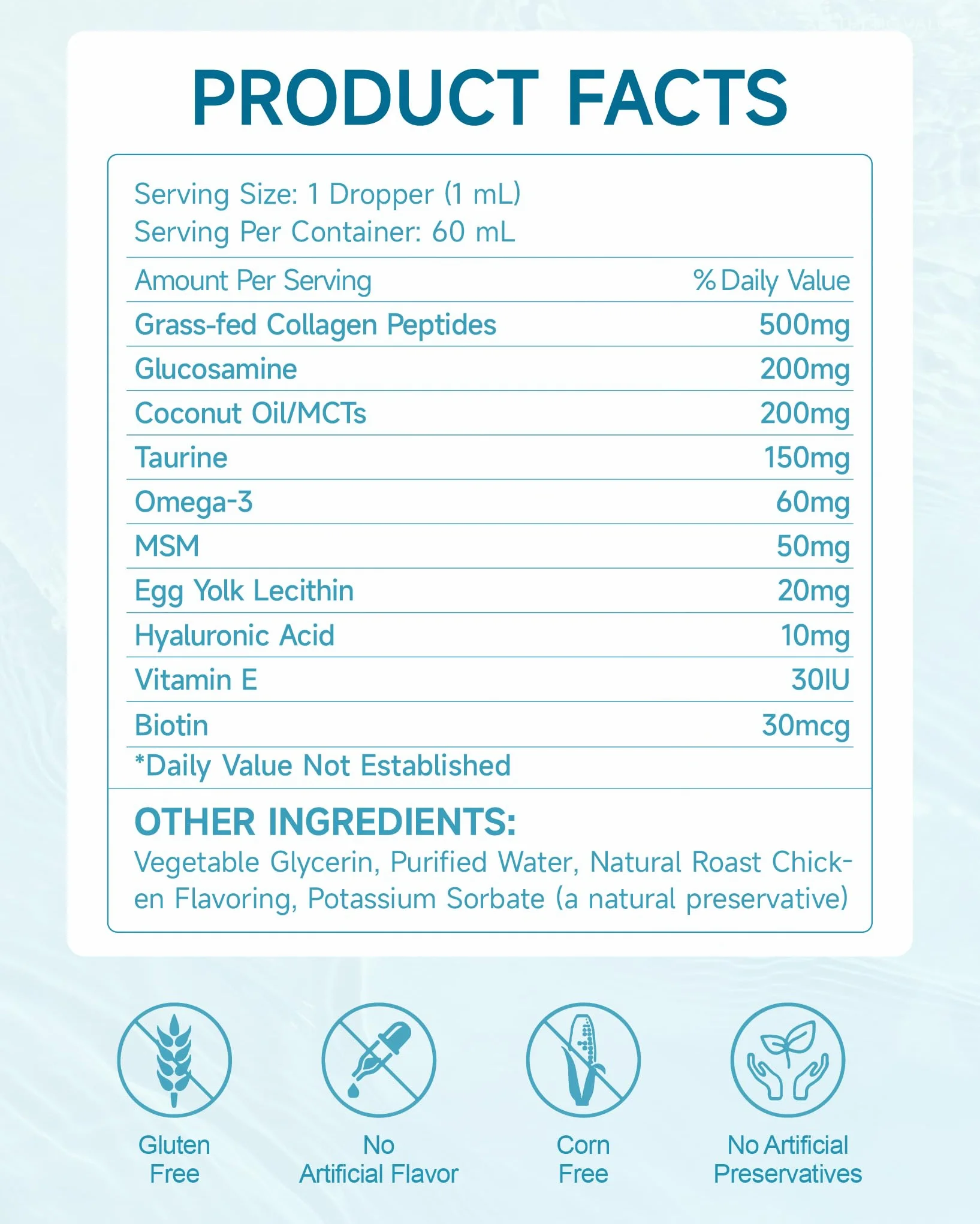 Eagou Diary Collagène pour Chats - Supplément Articulations, Peau et Pelage, MSM, Glucosamine, Huile de Coco, Vitamine E, 60ml