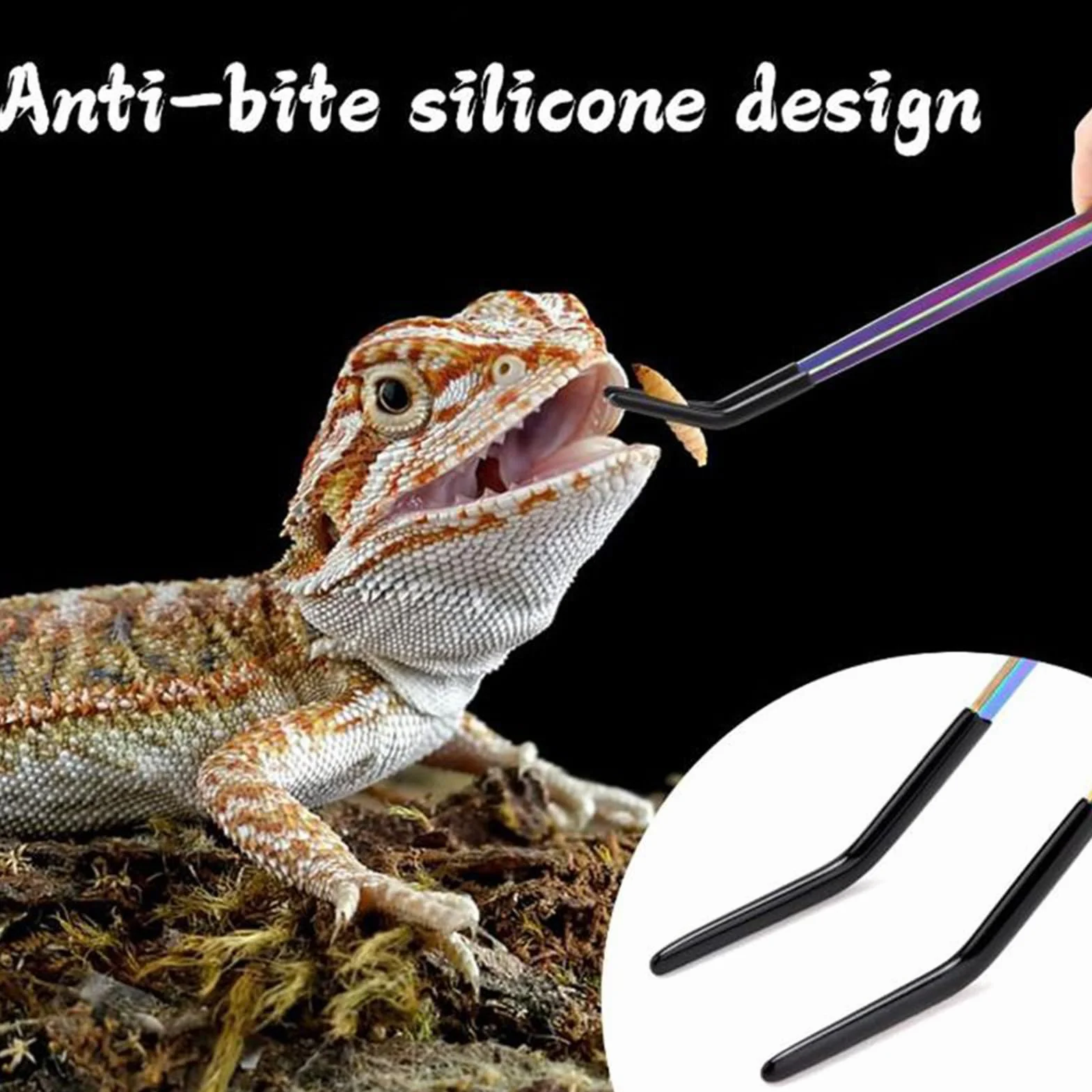 Pinces pour terrarium en silicone antidérapant - Outil de manipulation pour reptiles serpents araignées