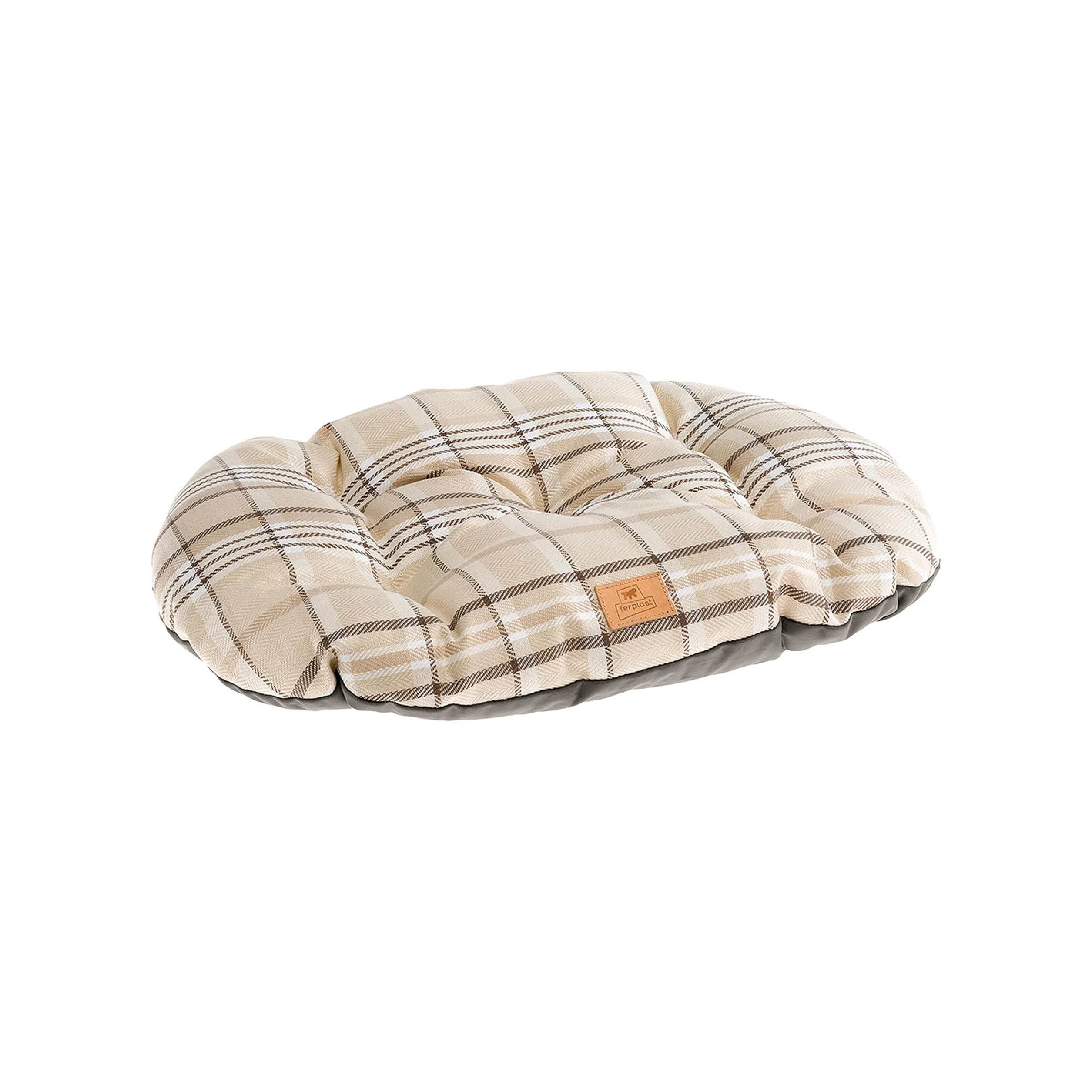 Ferplast Scott Coussin Rembourré Double-Face Écossais Velours Lavable Chien Chat Marron 45/2