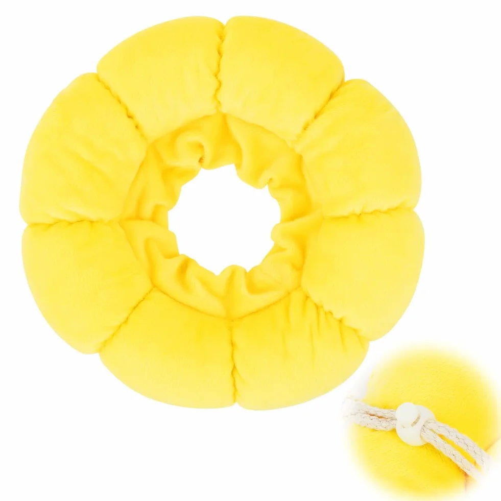 Collier Anti Léchage pour Chat, Collier de Protection Tournesol, Coton Doux Ajustable 10-18cm