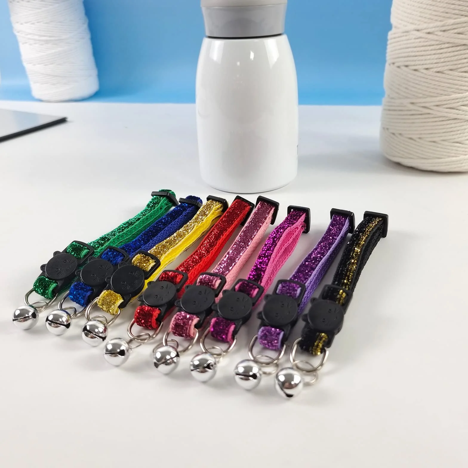 Collier Chat Personnalisable avec Médaille Gravée Anti Étranglement, Boucle Sécurité Réglable Rose