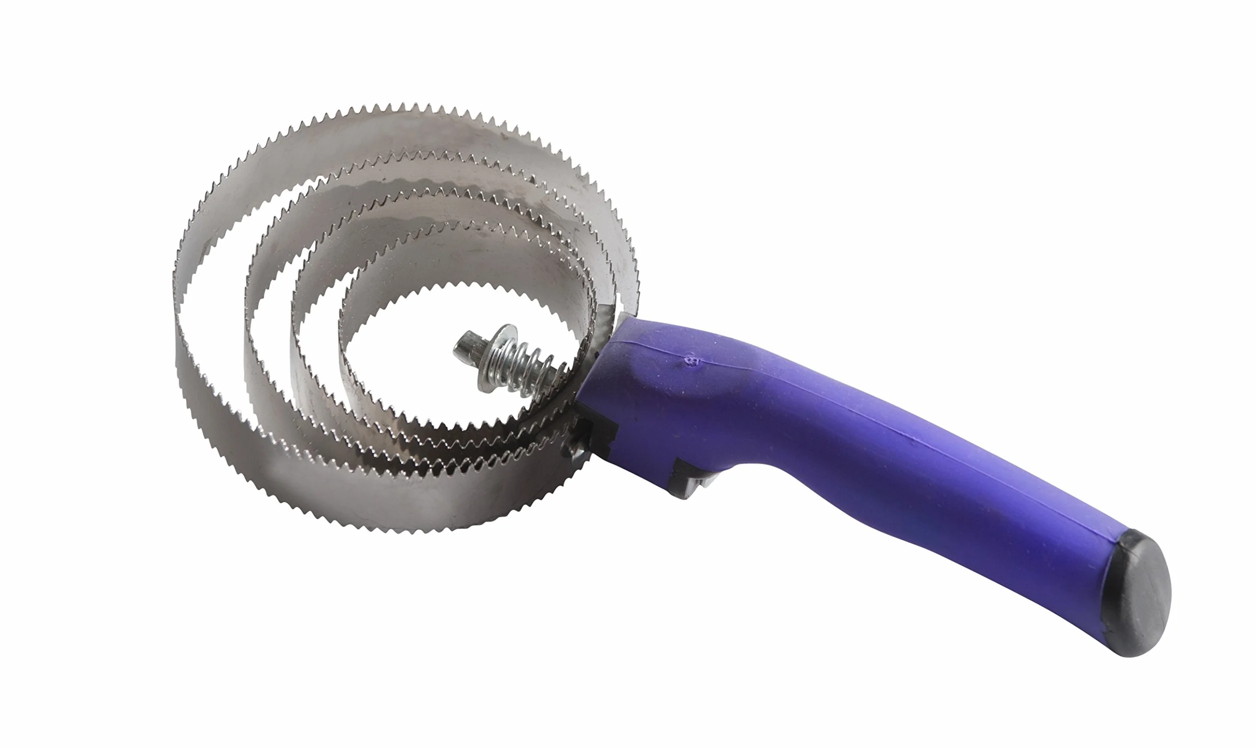 Etrille métallique ronde poignée soft violet