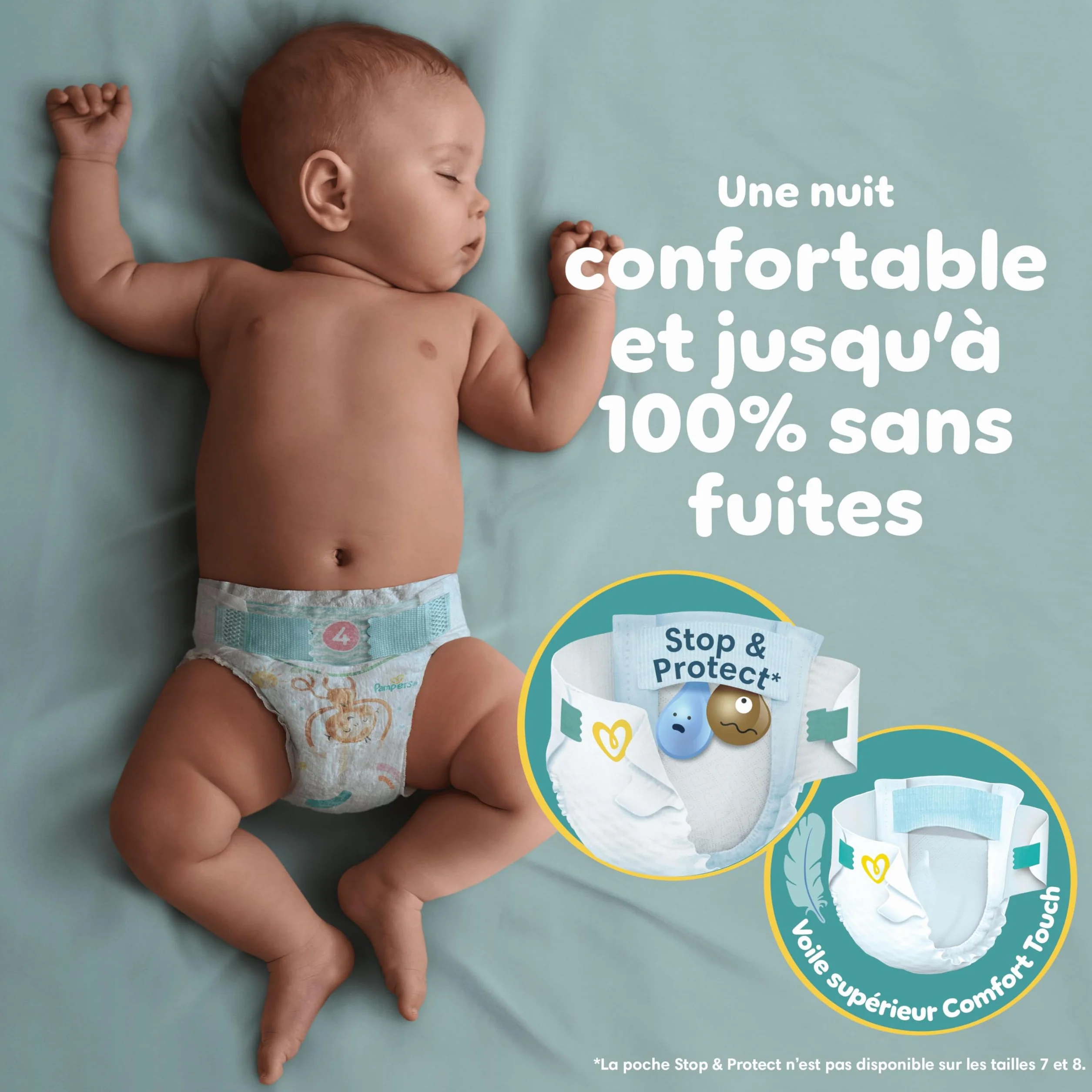 Pampers Baby-Dry Taille 5 174 Couches 11-16kg Nuit Sans Fuites Poche Stop & Protect Pack 1 Mois