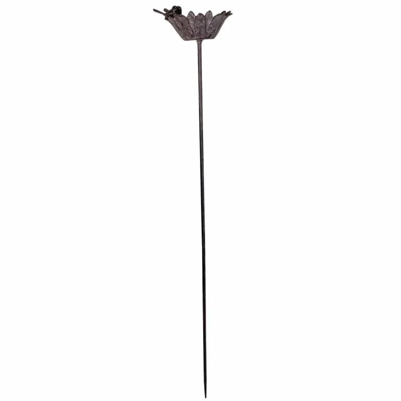 Pique Oiseau en Fonte et Acier Patinée Marron 15x18,5x118cm