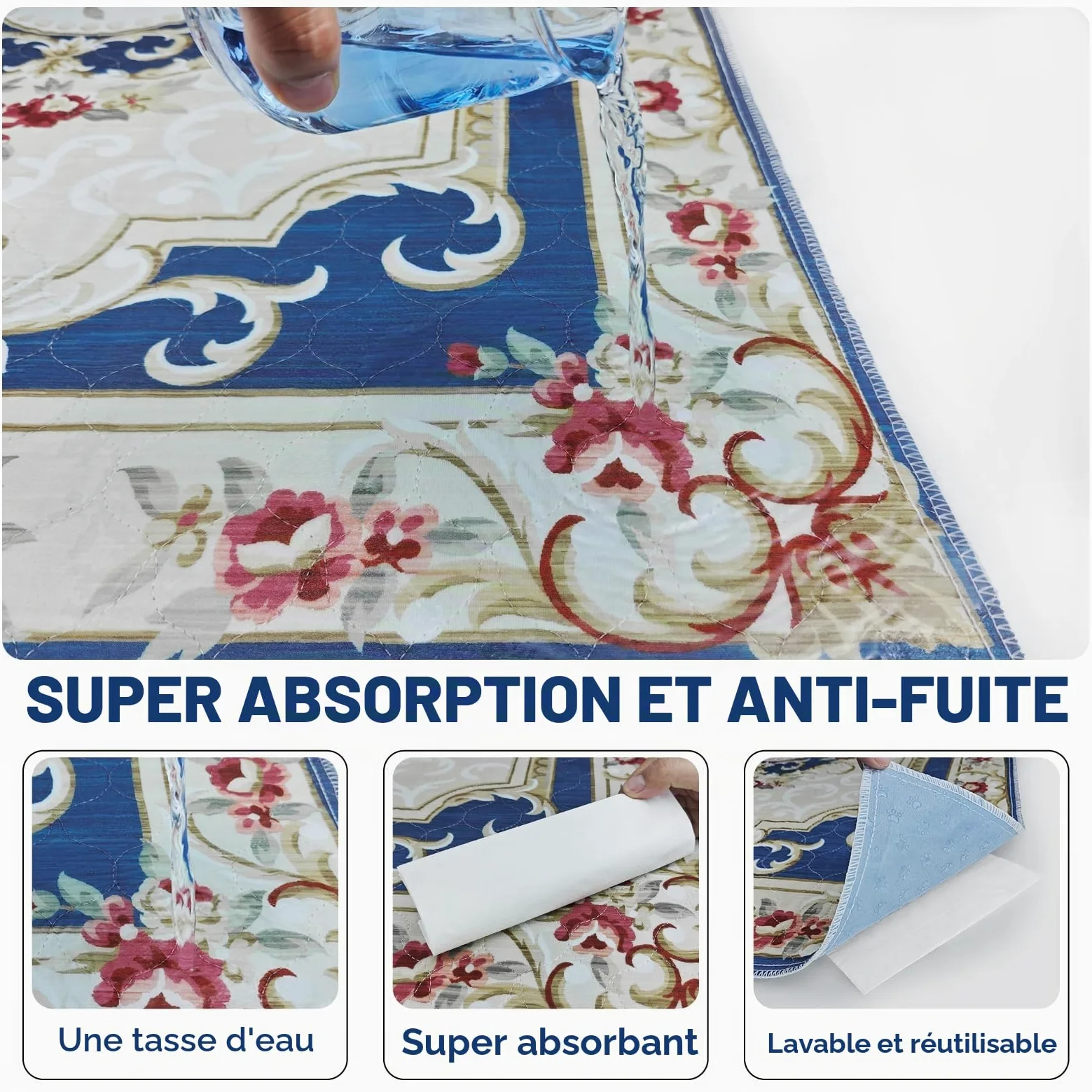 2 Washable Hygienic Dog Pads, 122 x 92cm,Coussinet Super Absorbant | Tapis d'entraînement pour Chiens Amélioré 2026 : Super Absorbant, Imperméable et Antidérapant, pour Cages, Sols et Canapés