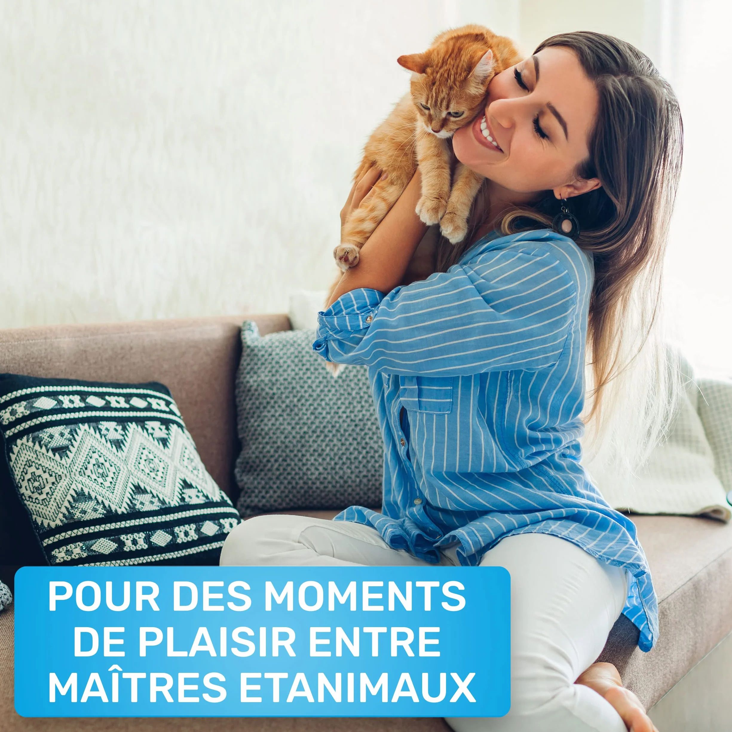 BluePet Peigne Magique Pour Chien & Chat à Poil Long, Brosse Anti Nœud avec Dents Rotatives