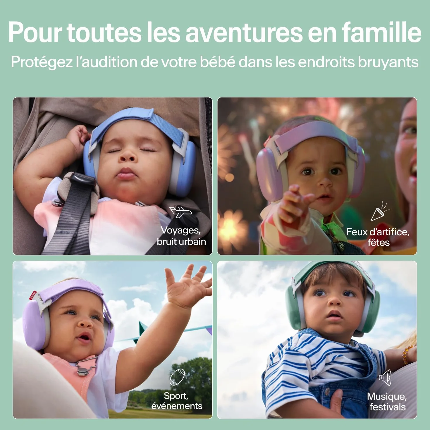 Alpine Muffy Baby Classic & Confort Casque Anti Bruit Bebe Certifiée CE Bandeau Ajustable