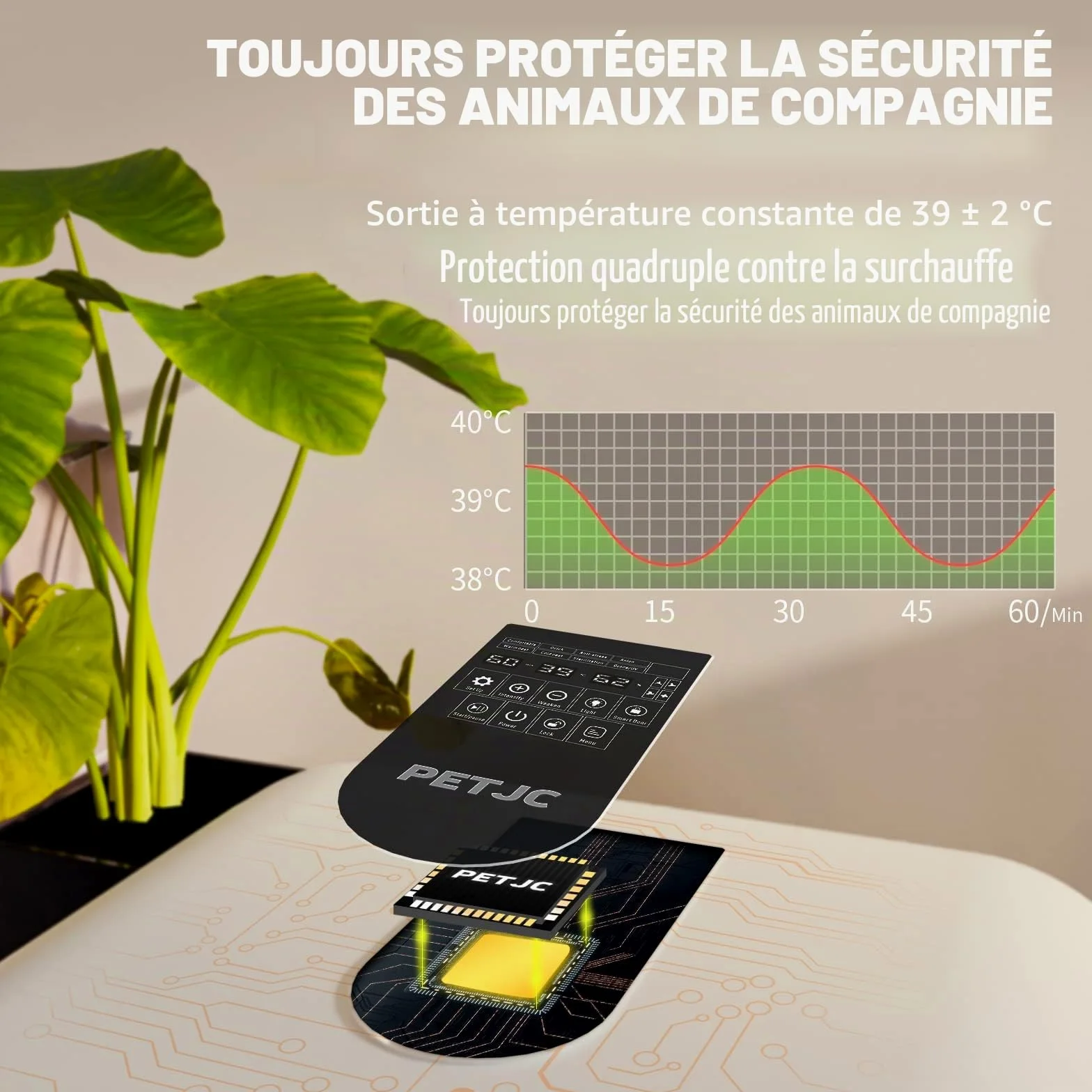 PETJC Sèche-Cheveux Automatique pour Chat et Petits Chiens, 71L Grande Capacité, Contrôle Intelligent de la Température,boîte de séchage de cheveux d'animaux de compagnie ultra silencieux 360 séchage