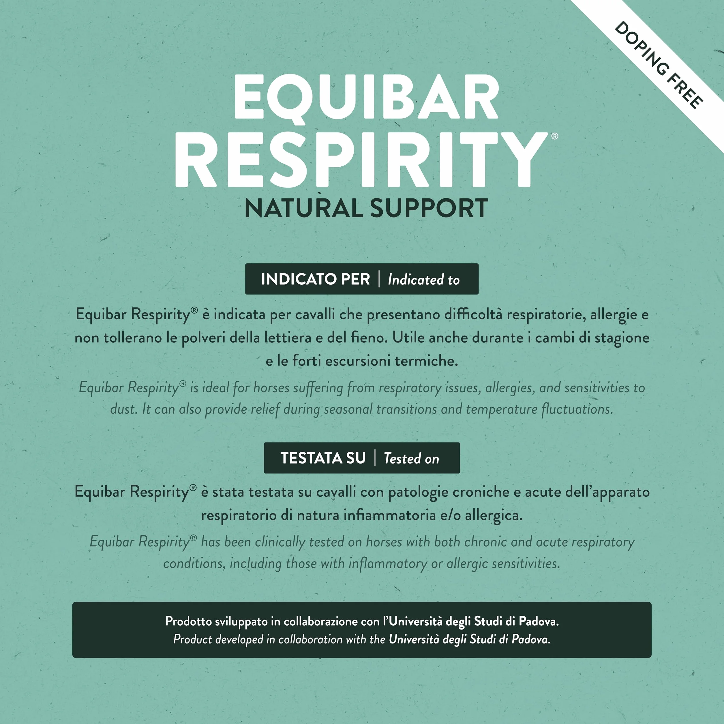 Equibar Respirity 600g Barre naturelle soutien système respiratoire immunitaire cheval